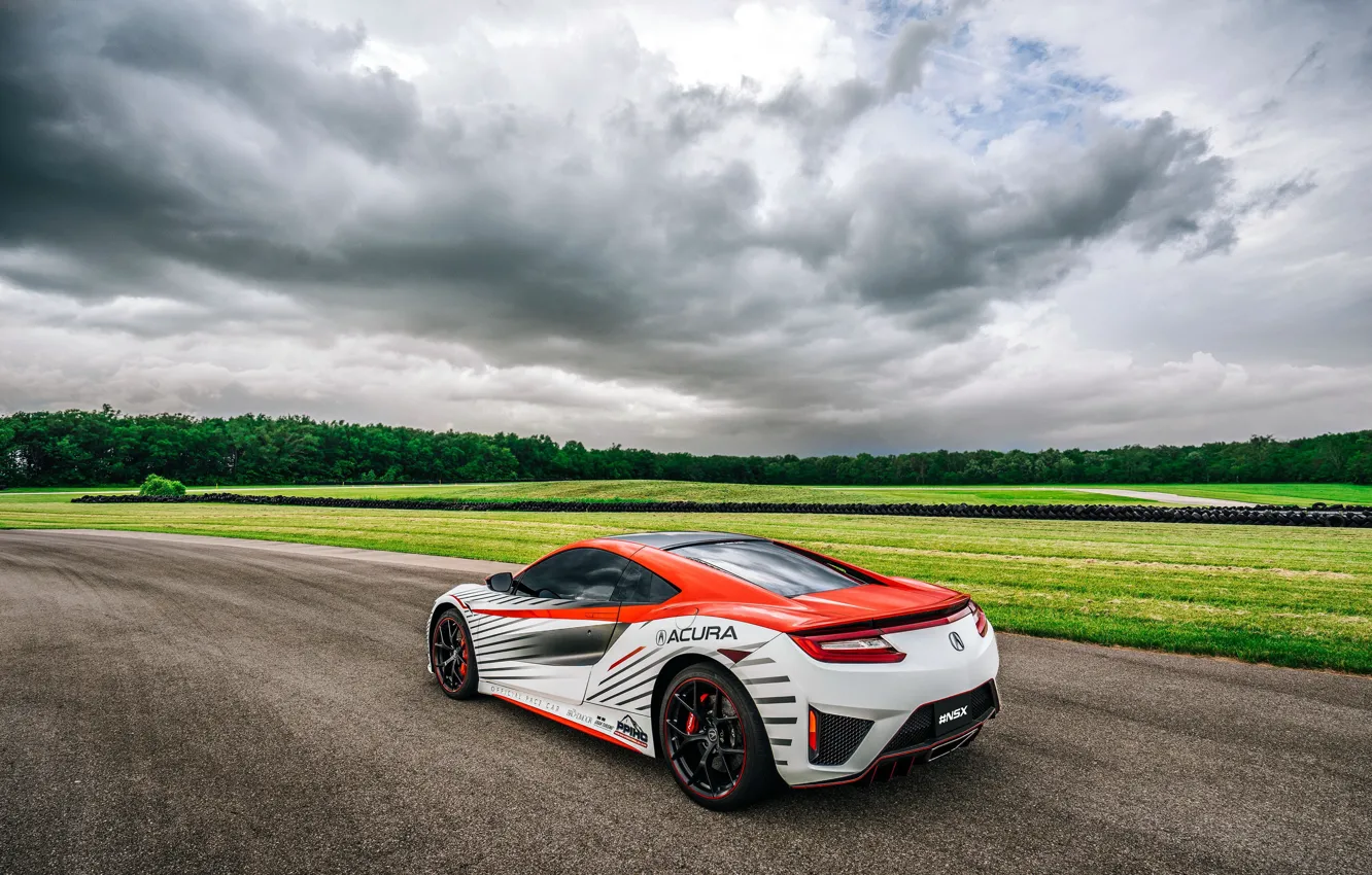 Photo wallpaper field, car, track, track, Acura, NSX, Peak, pace