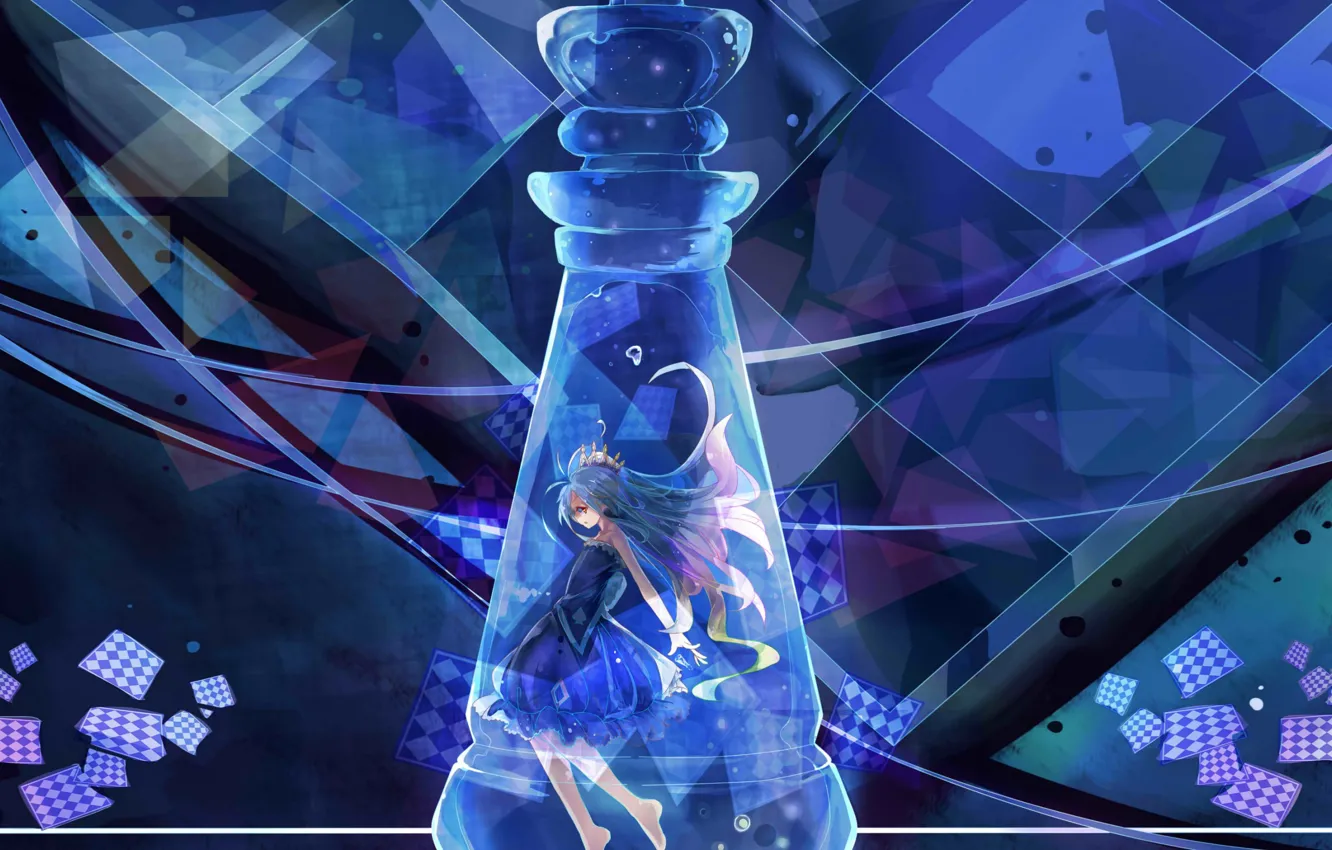 Photo wallpaper anime, chess, art, No Game No Life