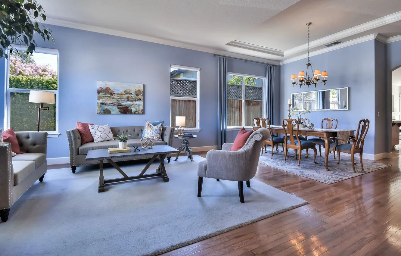 Photo wallpaper interior, living room, dining room, Cambria Way, Santa Rosa