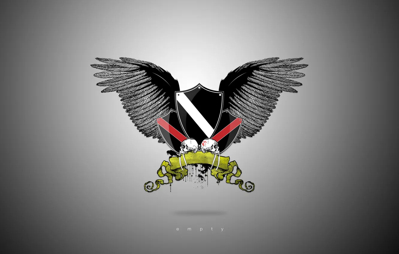 Photo wallpaper wings, coat of arms, Empty