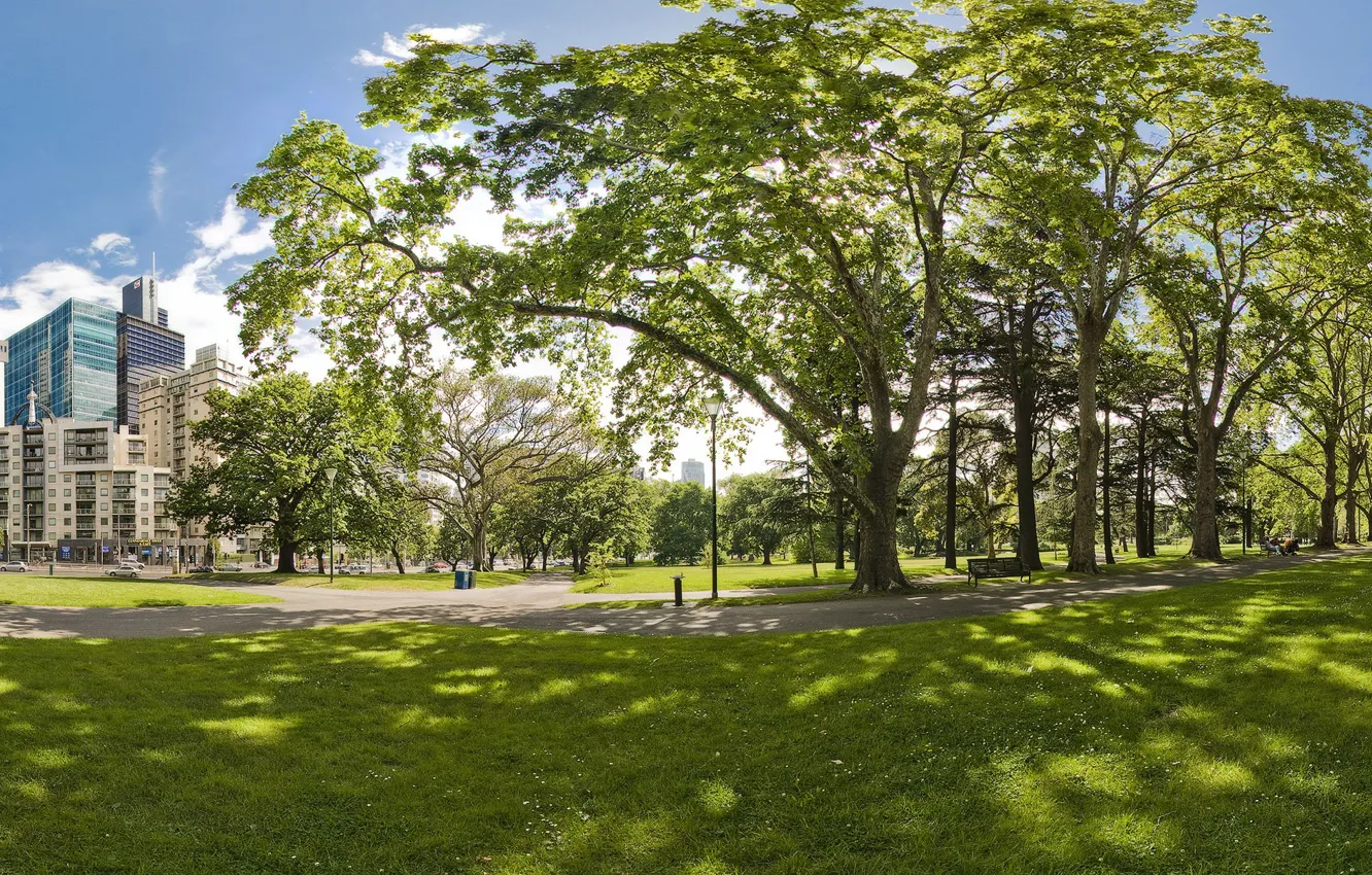 Photo wallpaper the city, Park, track, Area