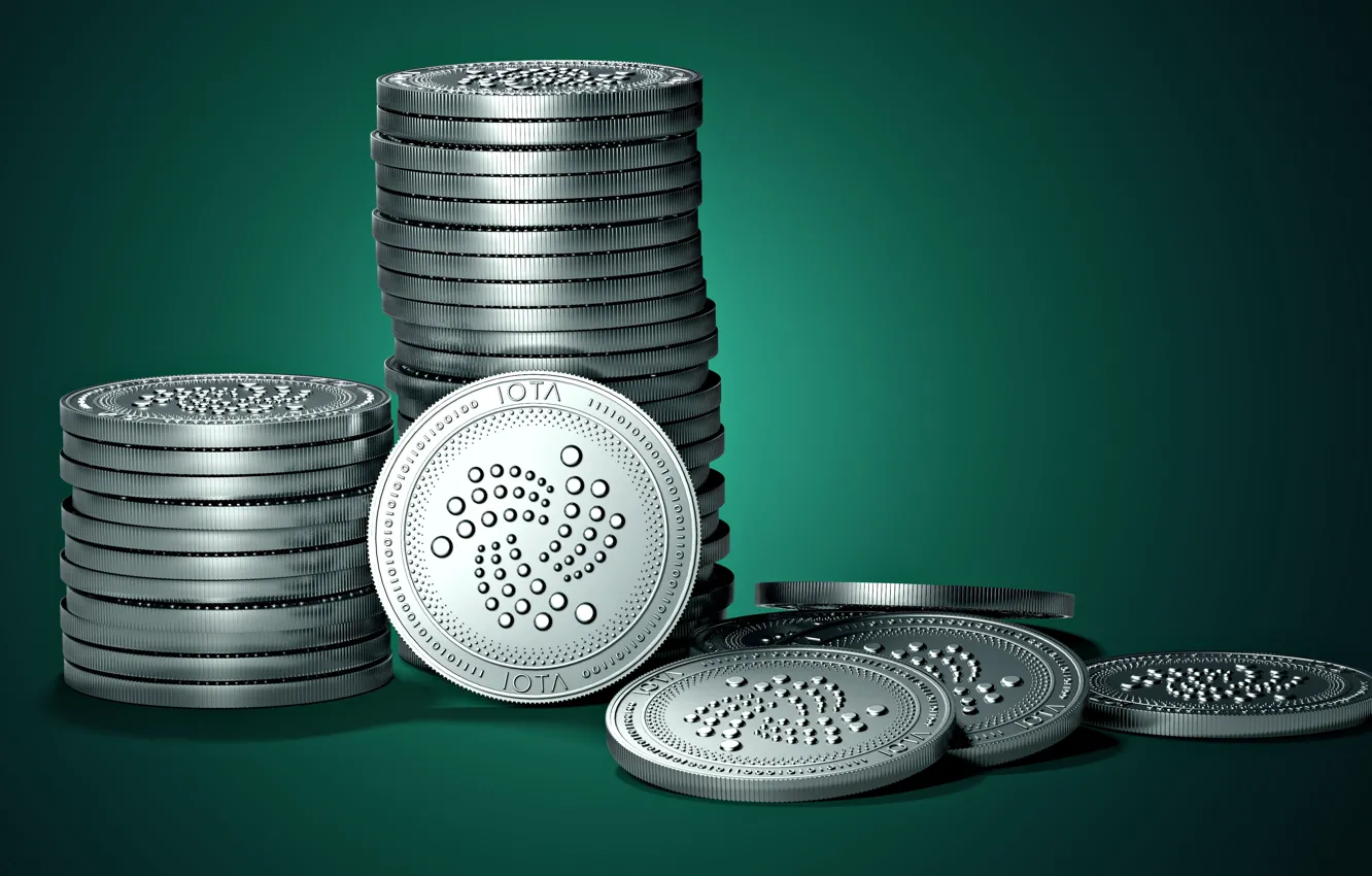 Photo wallpaper logo, fon, coins, IOTA, tention, Iota