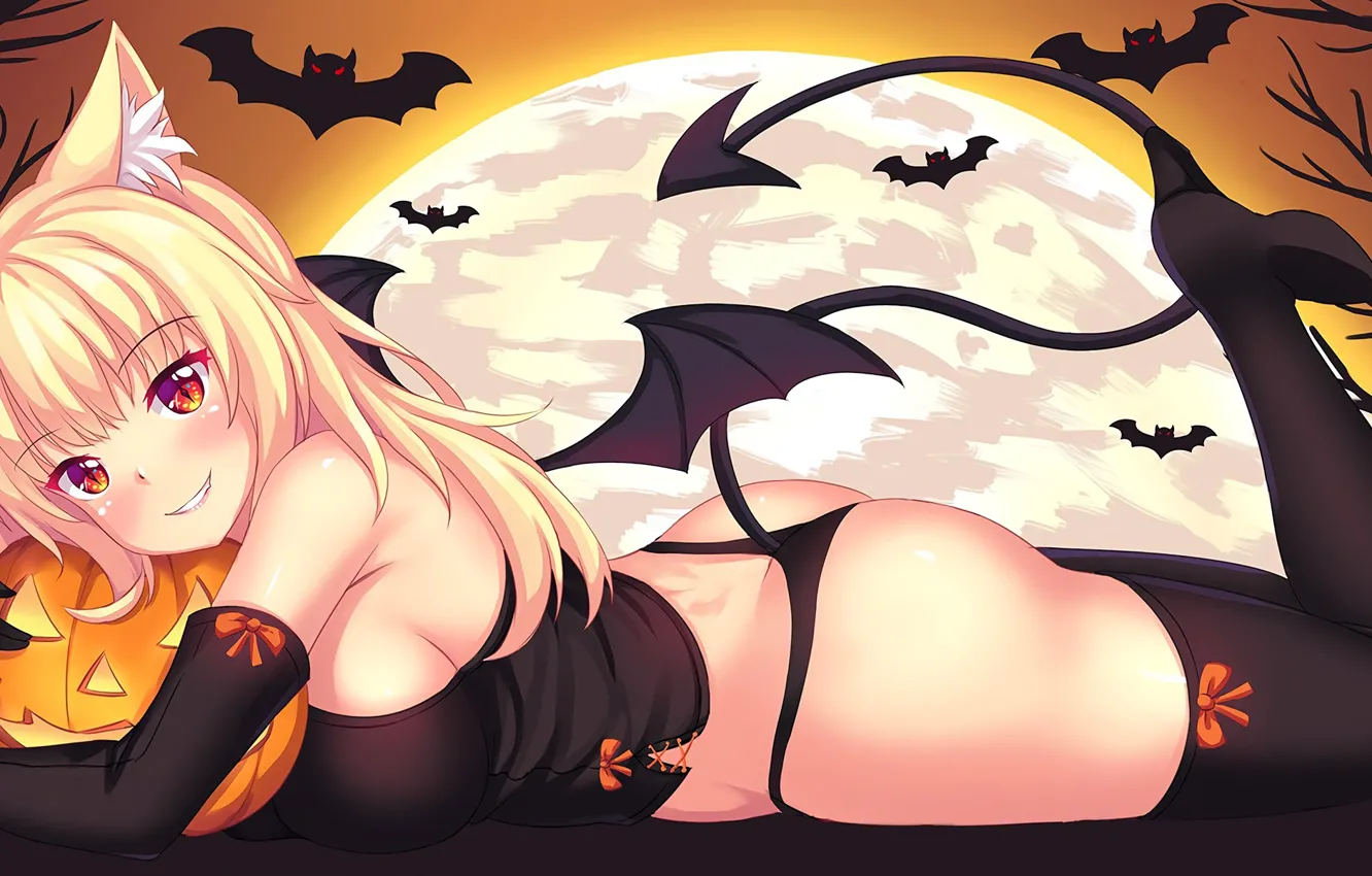 Photo wallpaper girl, the demon, Halloween