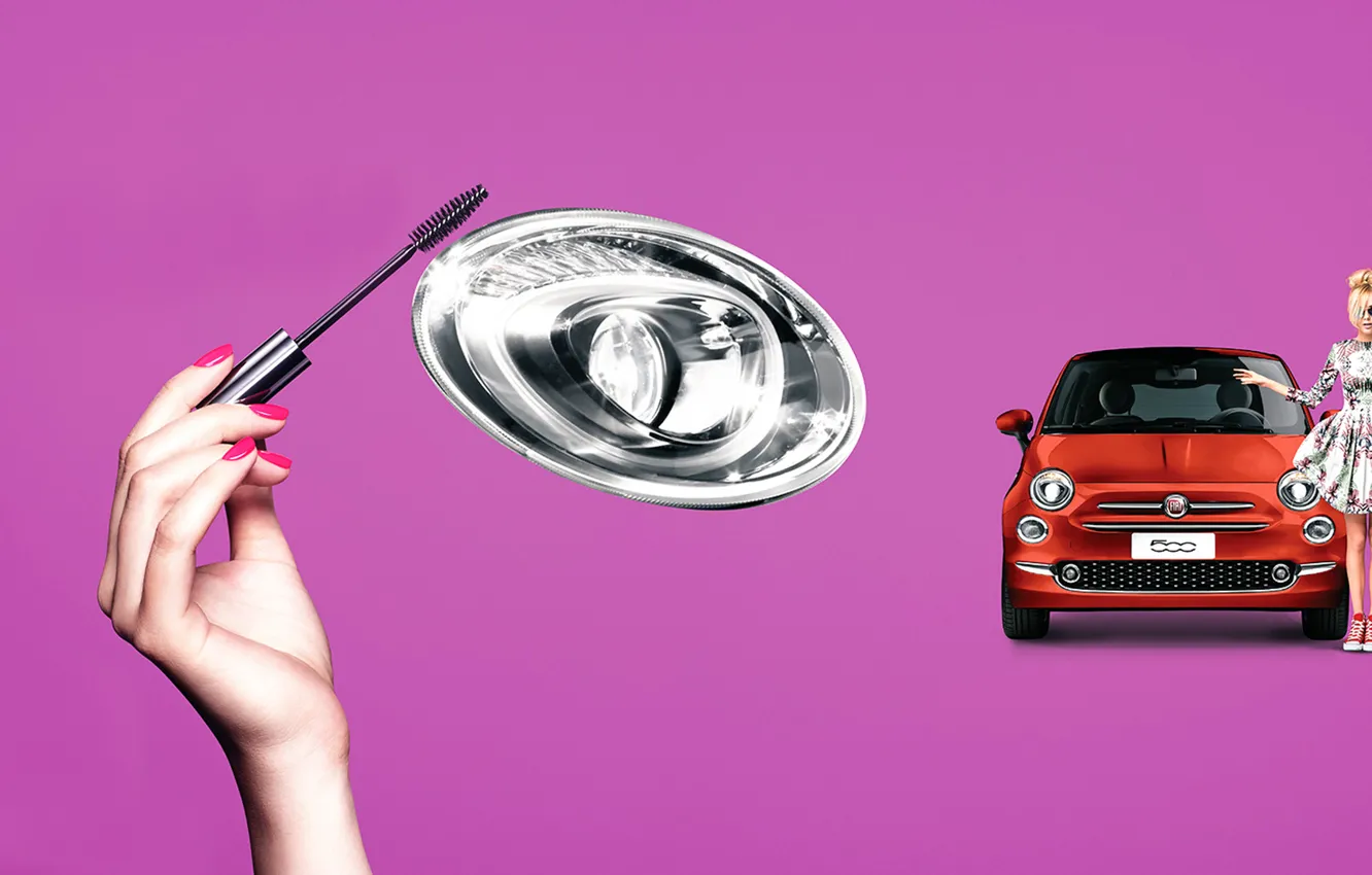Photo wallpaper auto, style, mascara, purple, Fiat
