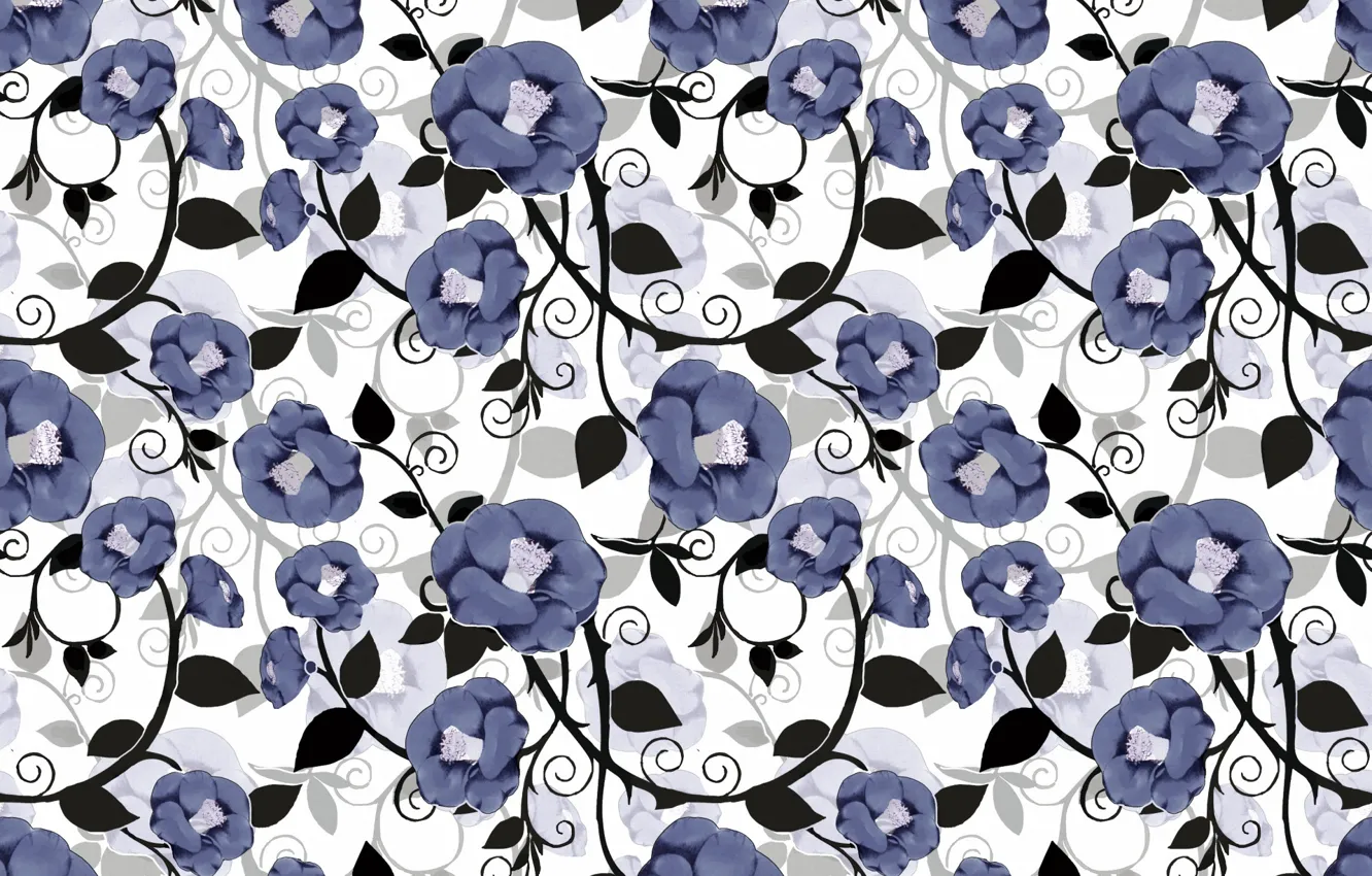 Photo wallpaper flowers, background, background, pattern, floral