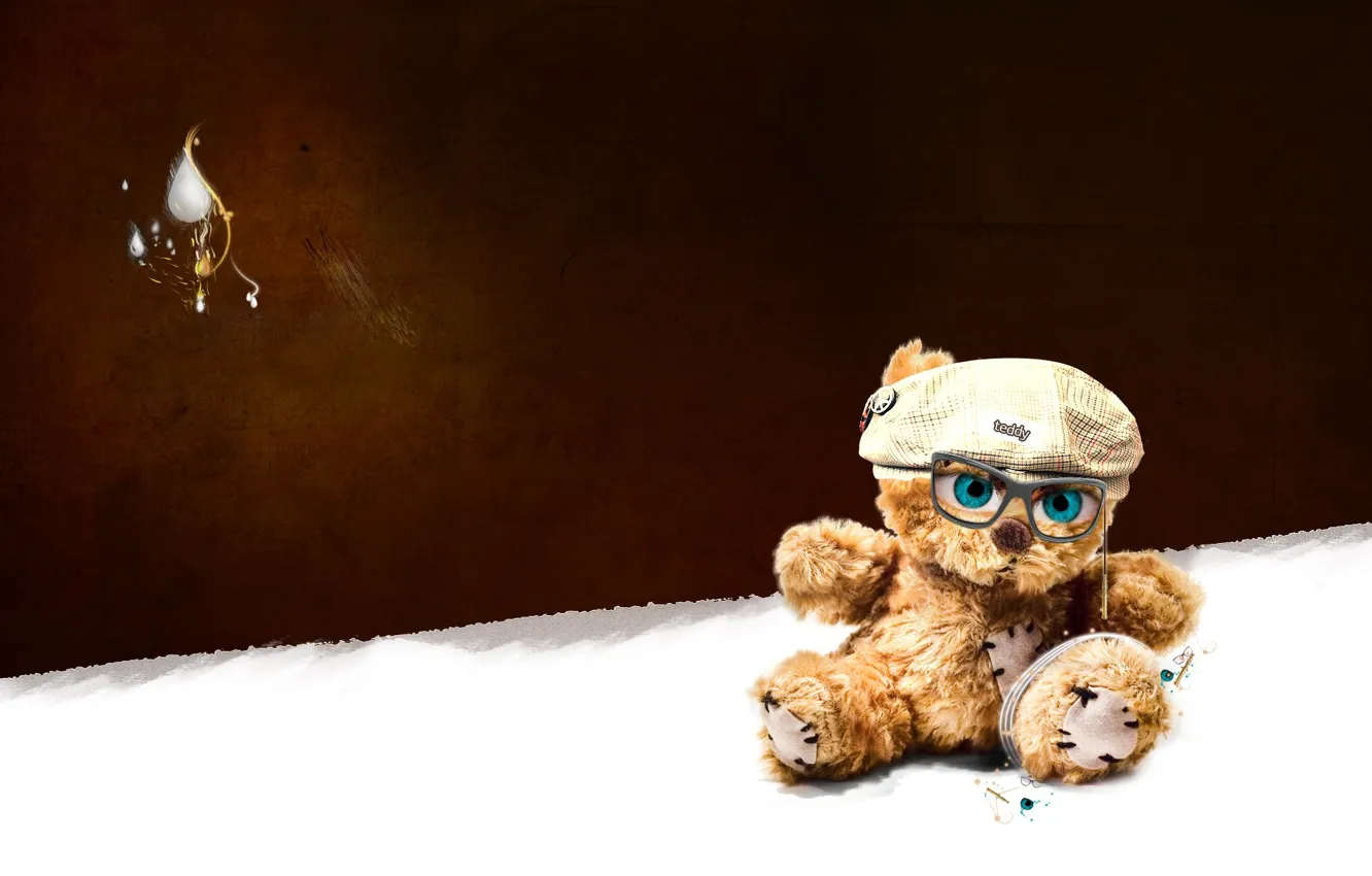 Photo wallpaper toy, glasses, bear