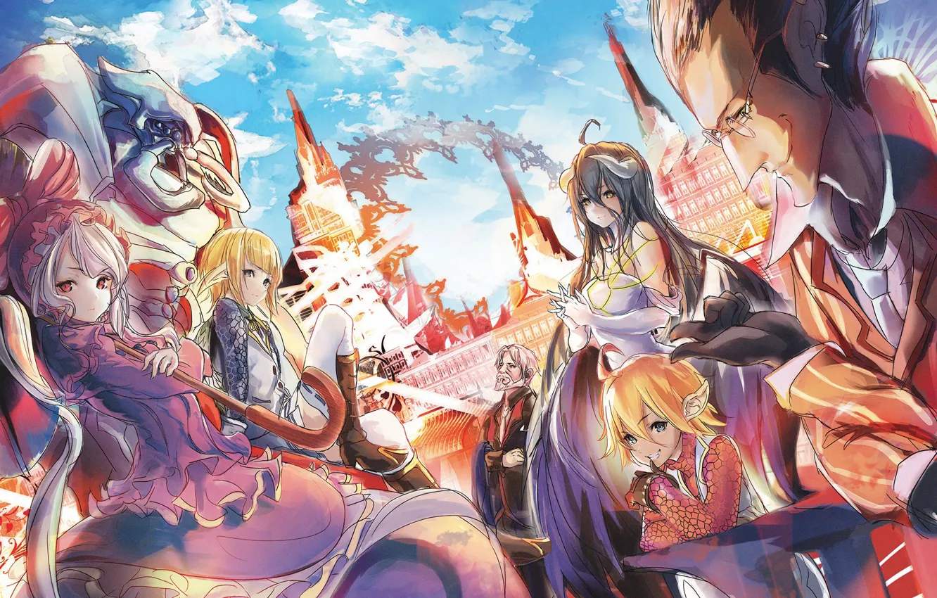 Photo wallpaper Overlord, armor, big, umbrella, anime, chibi, vampire, manga