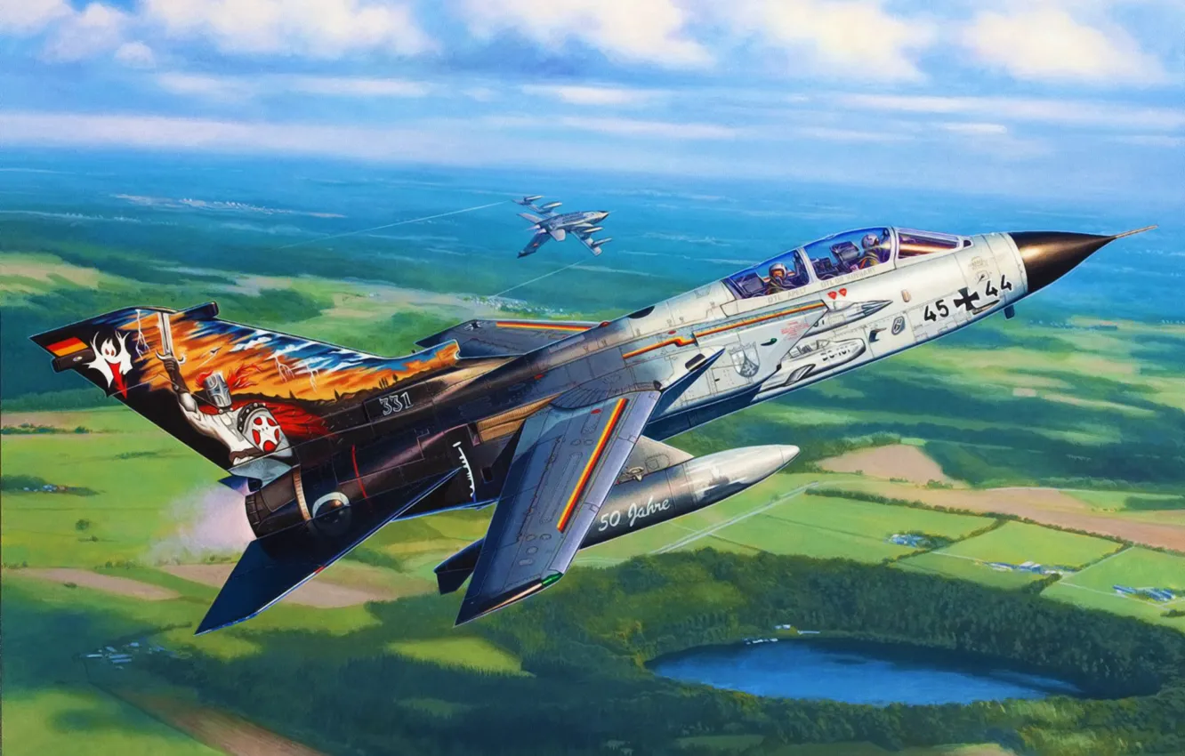 Photo wallpaper war, art, painting, jet, TORNADO IDS