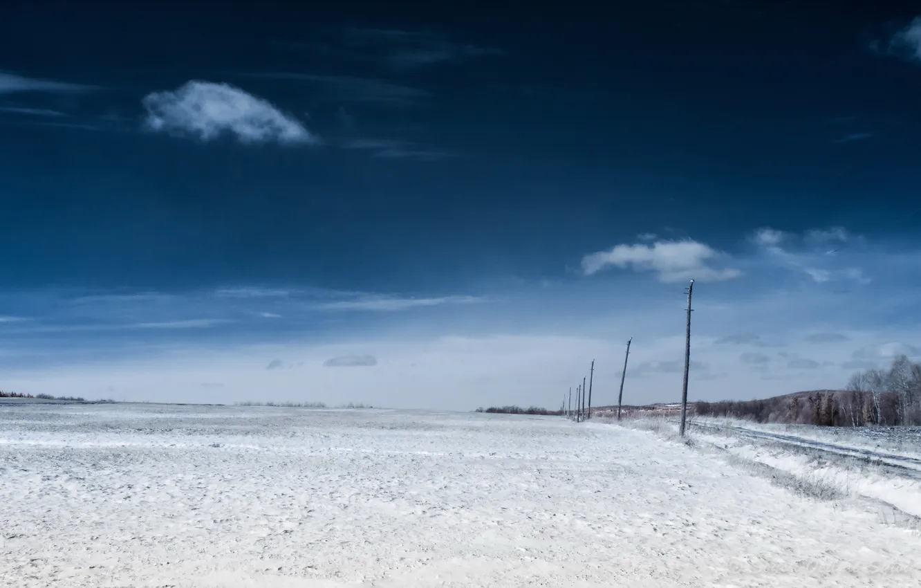 Photo wallpaper winter, field, landscape