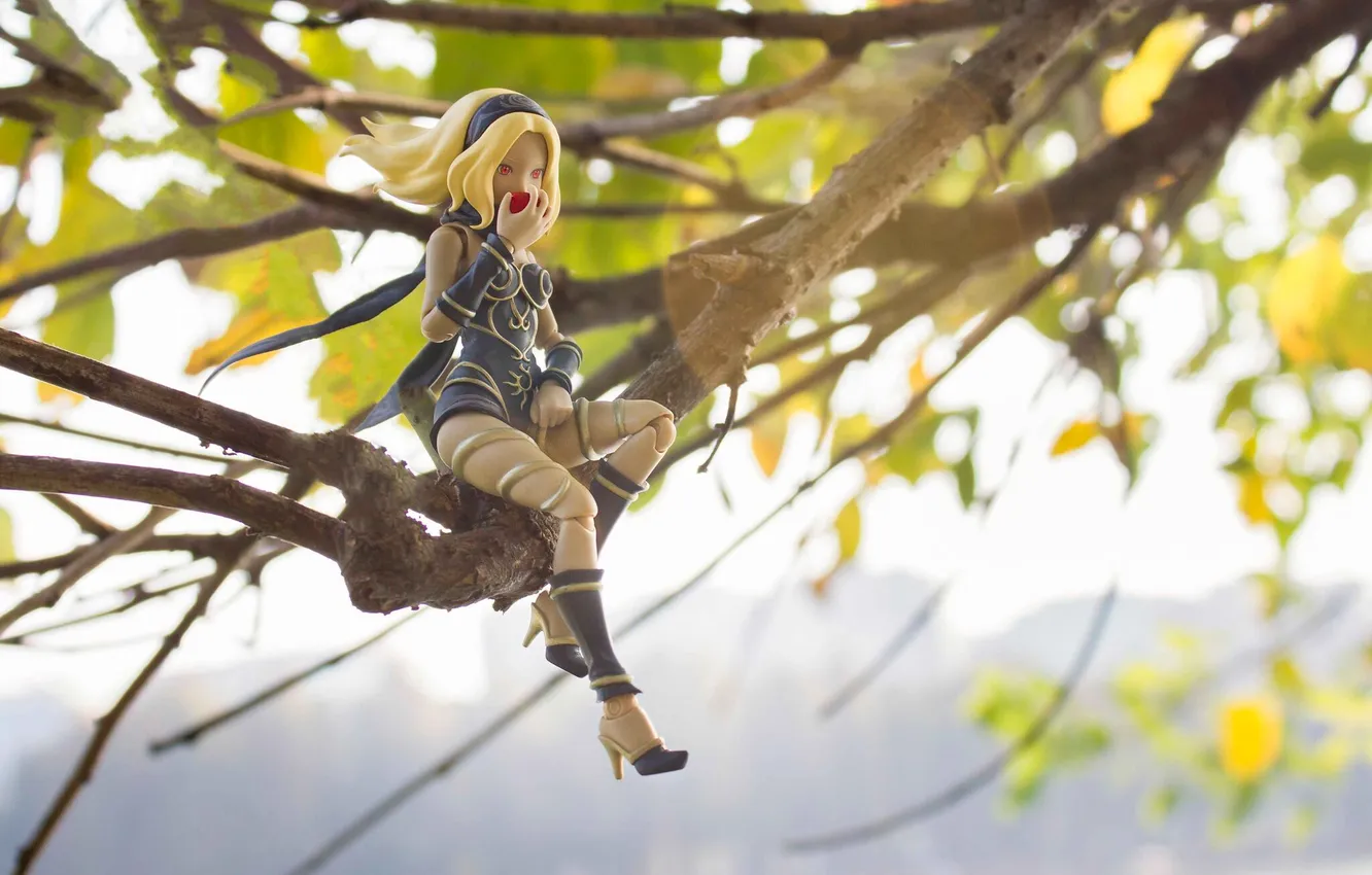 Photo wallpaper woman, doll, make up