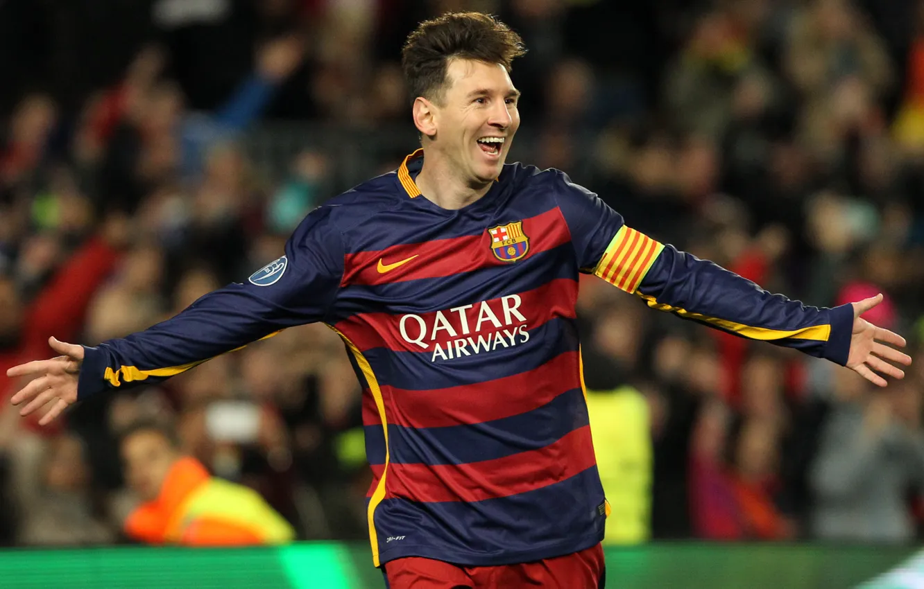 Photo wallpaper Lionel Messi, Barcelona, celebration