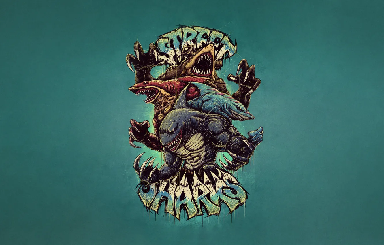 Photo wallpaper style, background, minimalism, shark, art, style, art, background