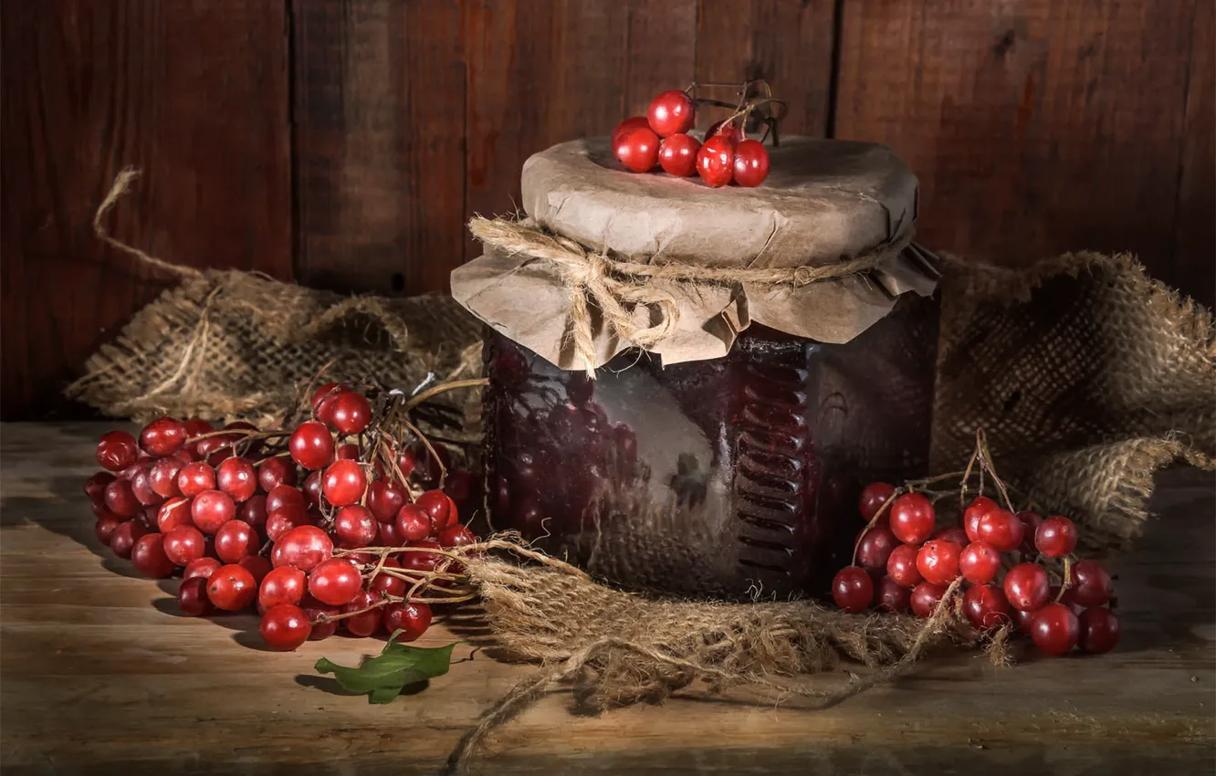 Photo wallpaper paper, berries, table, Board, Bank, fruit, still life, burlap
