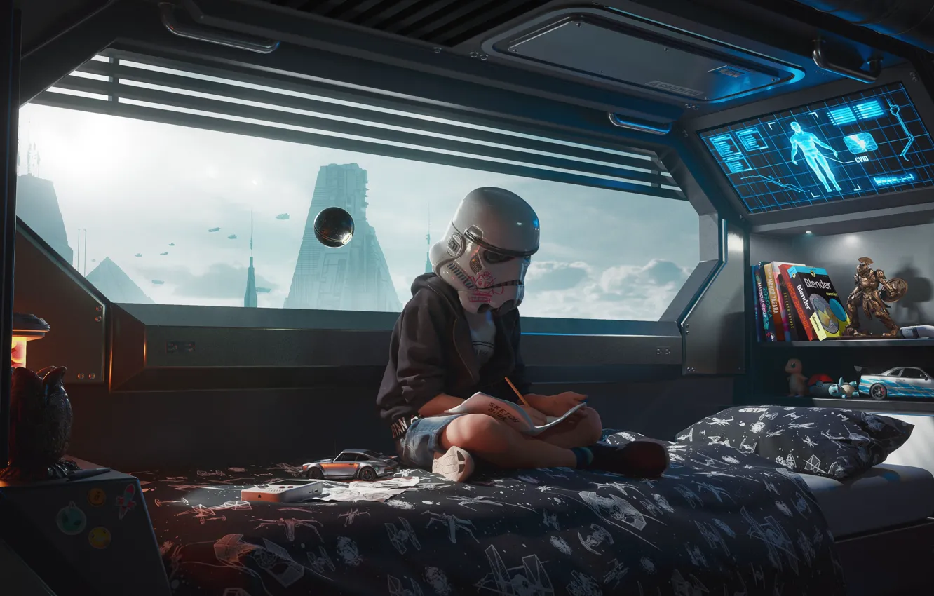 Photo wallpaper Robots, alien, blender, Destiny, Journey, StarWars, Fastandfurious, Shaun J.