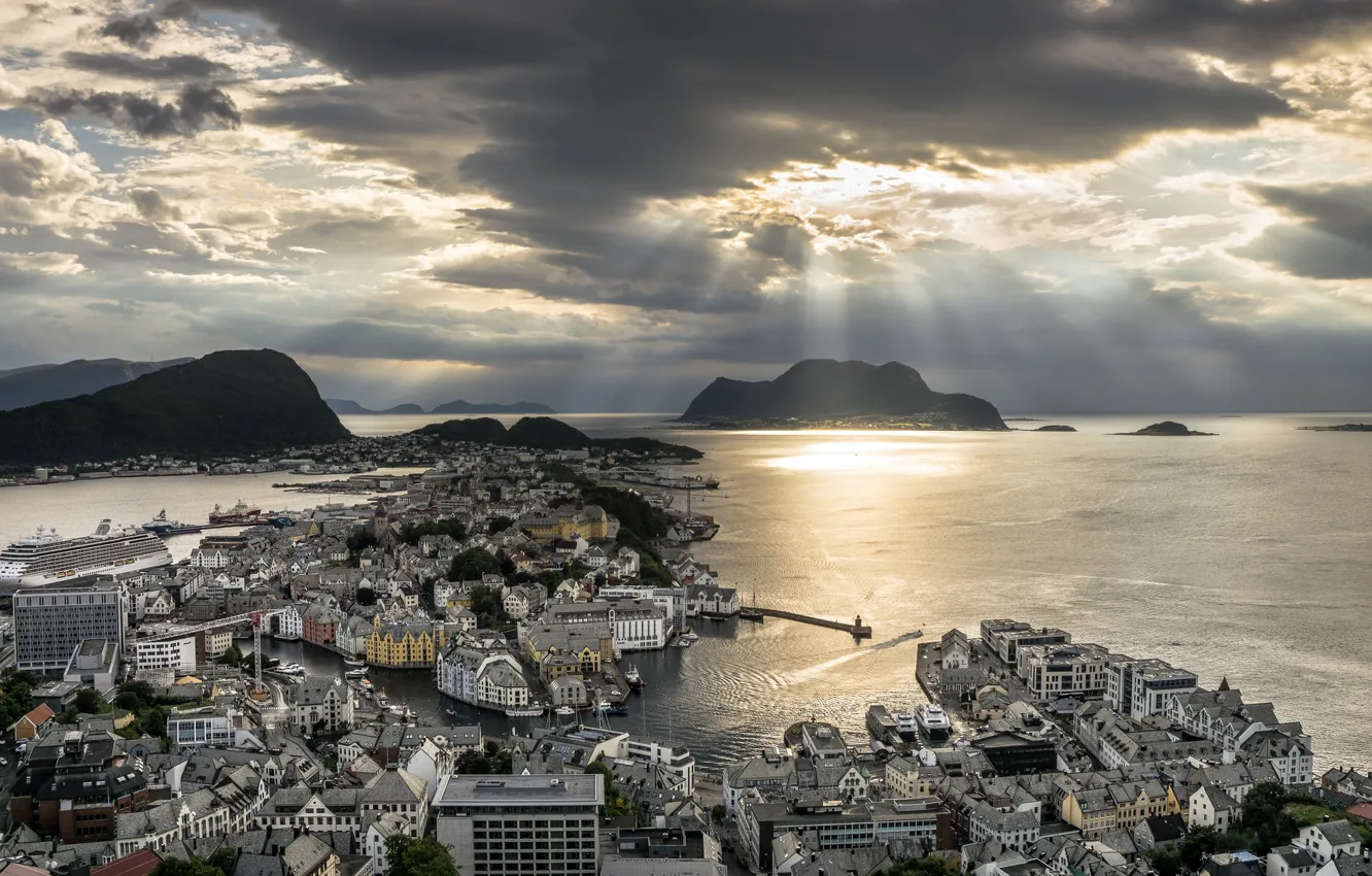 Photo wallpaper Norway, Aalesund, More and Romsdal