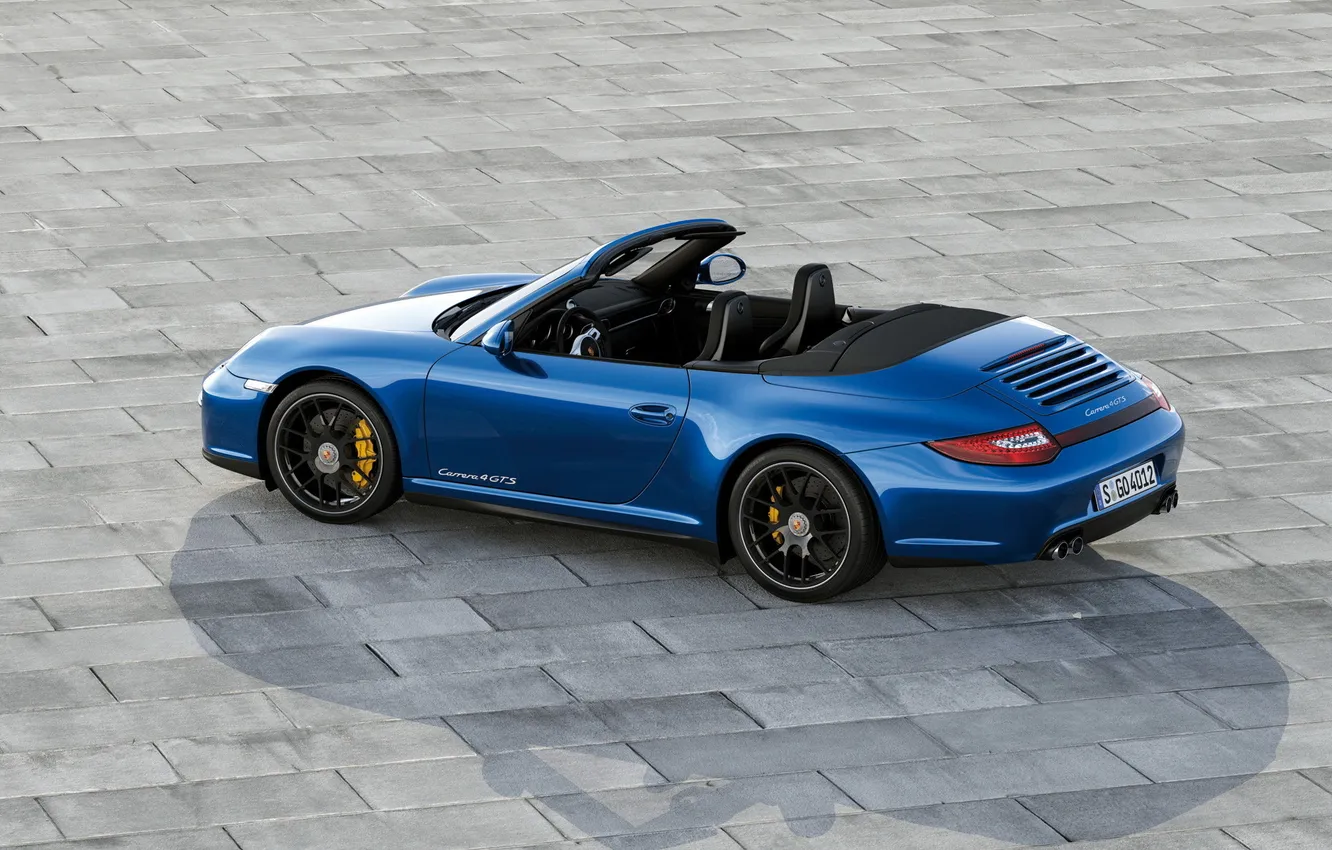 Photo wallpaper car, blue, convertible, Porsche, autowalls, Porsche 911 Carrera