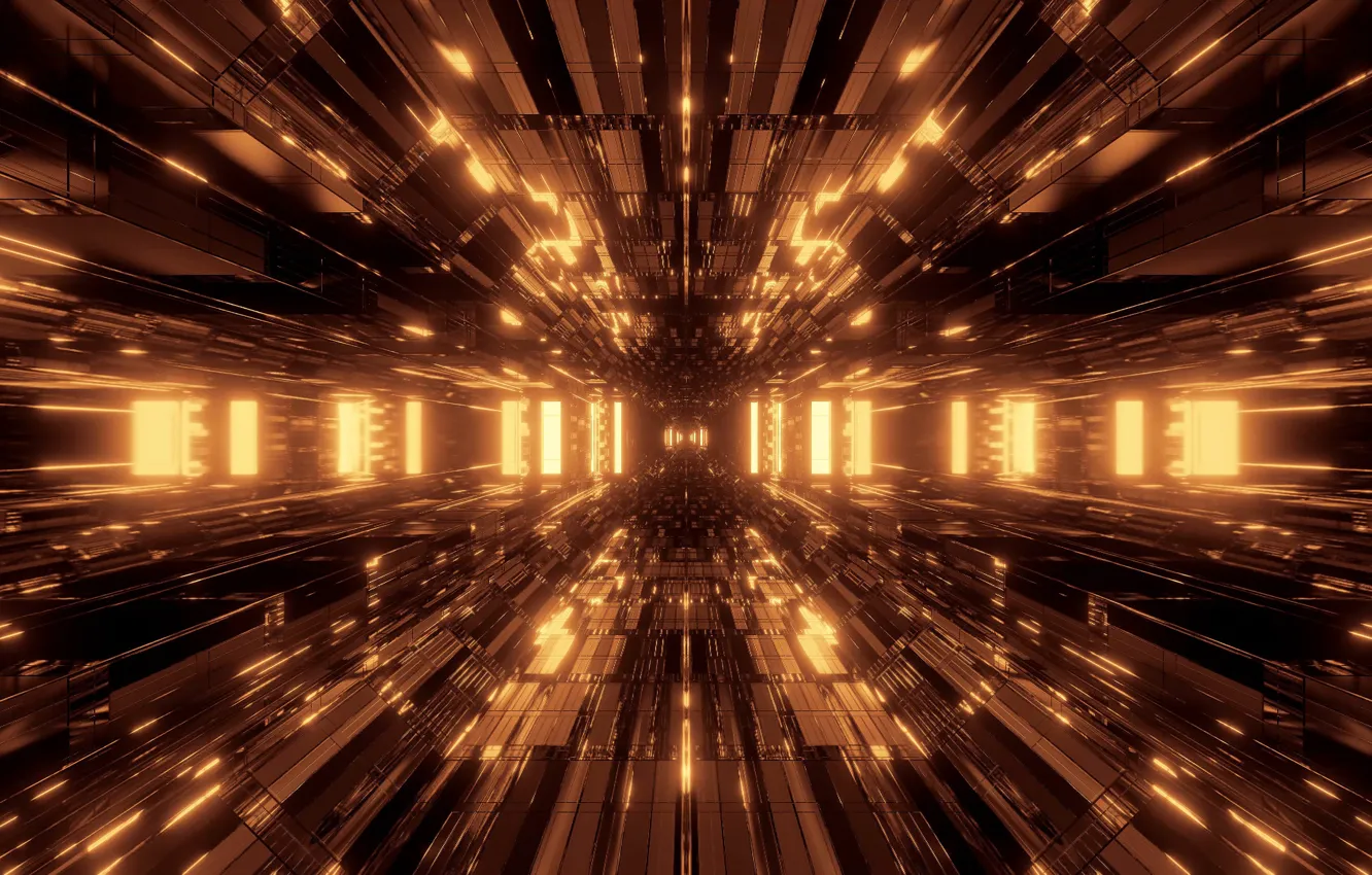 Photo wallpaper lights, future, interior, the room, imagination