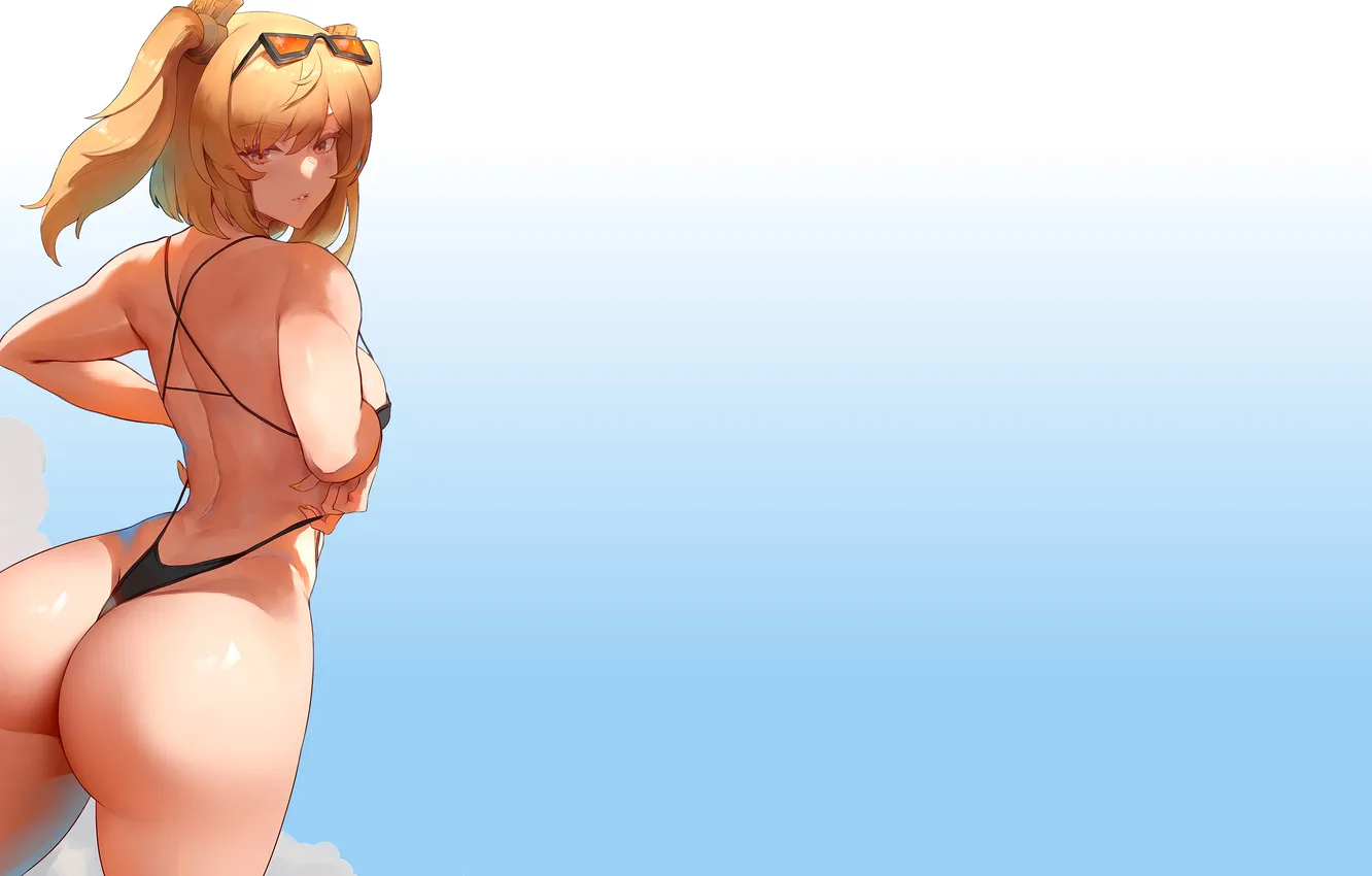Photo wallpaper hot, sexy, ass, beach, anime, pretty, blonde, butt