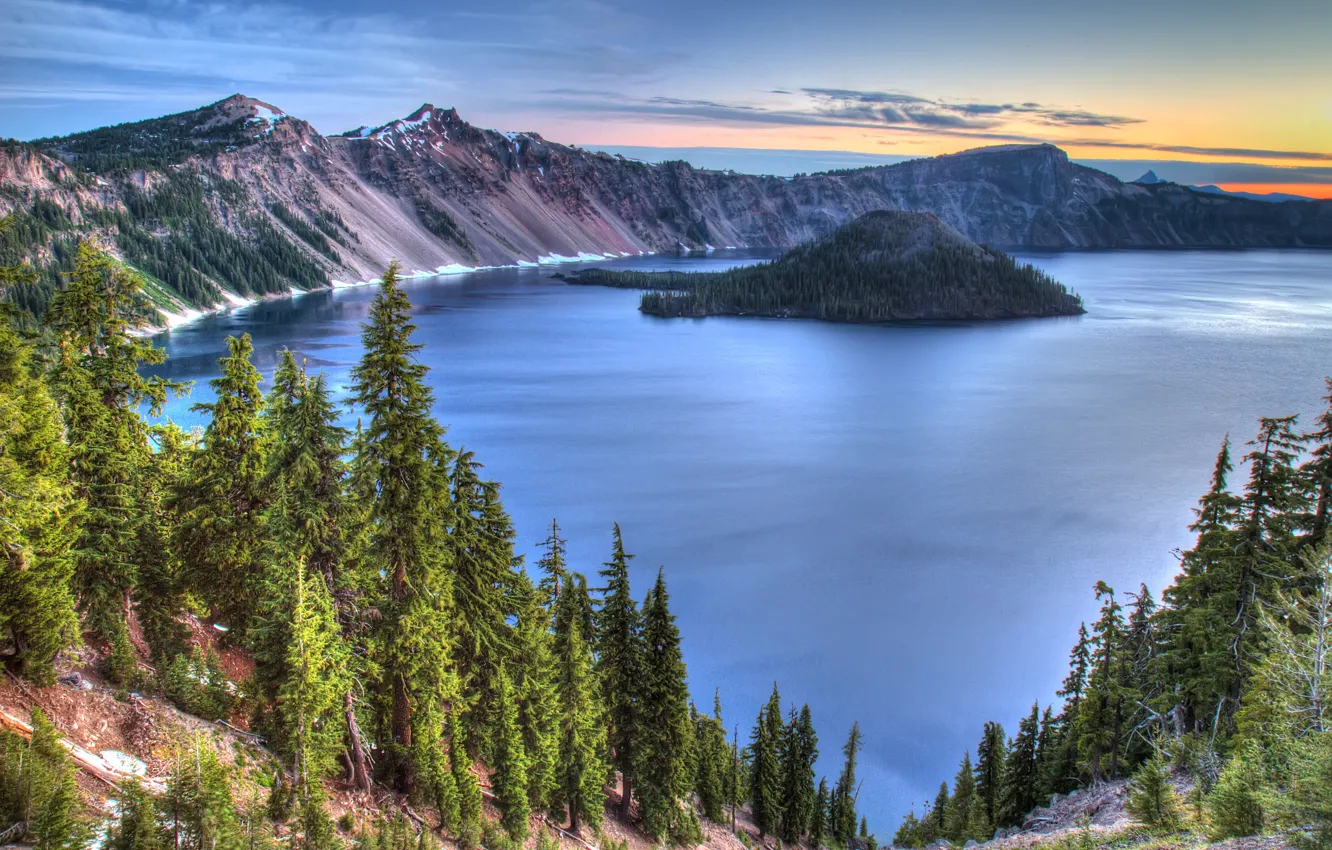 Photo wallpaper forest, landscape, mountains, lake, Park