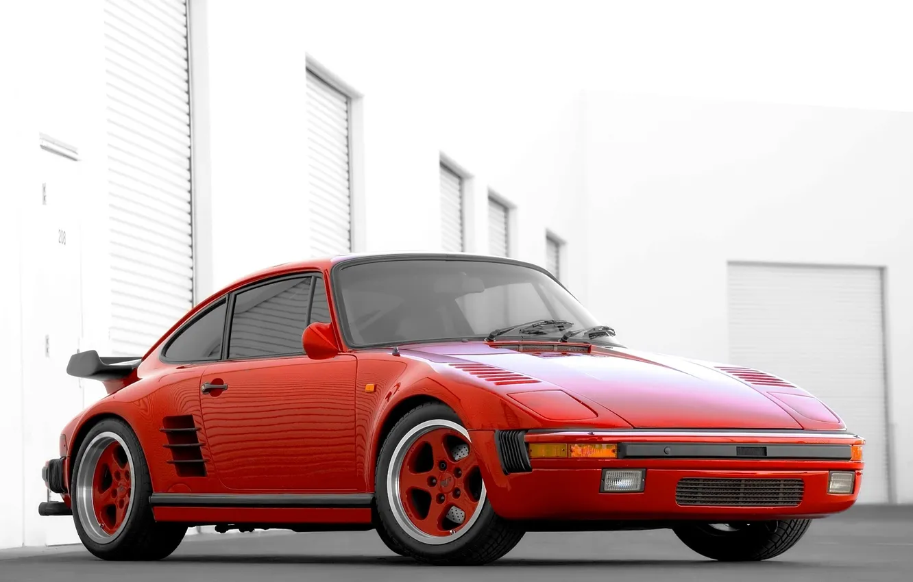 Photo wallpaper auto, building, garage, 911, Porsche, sports car, Porsche, Turbo