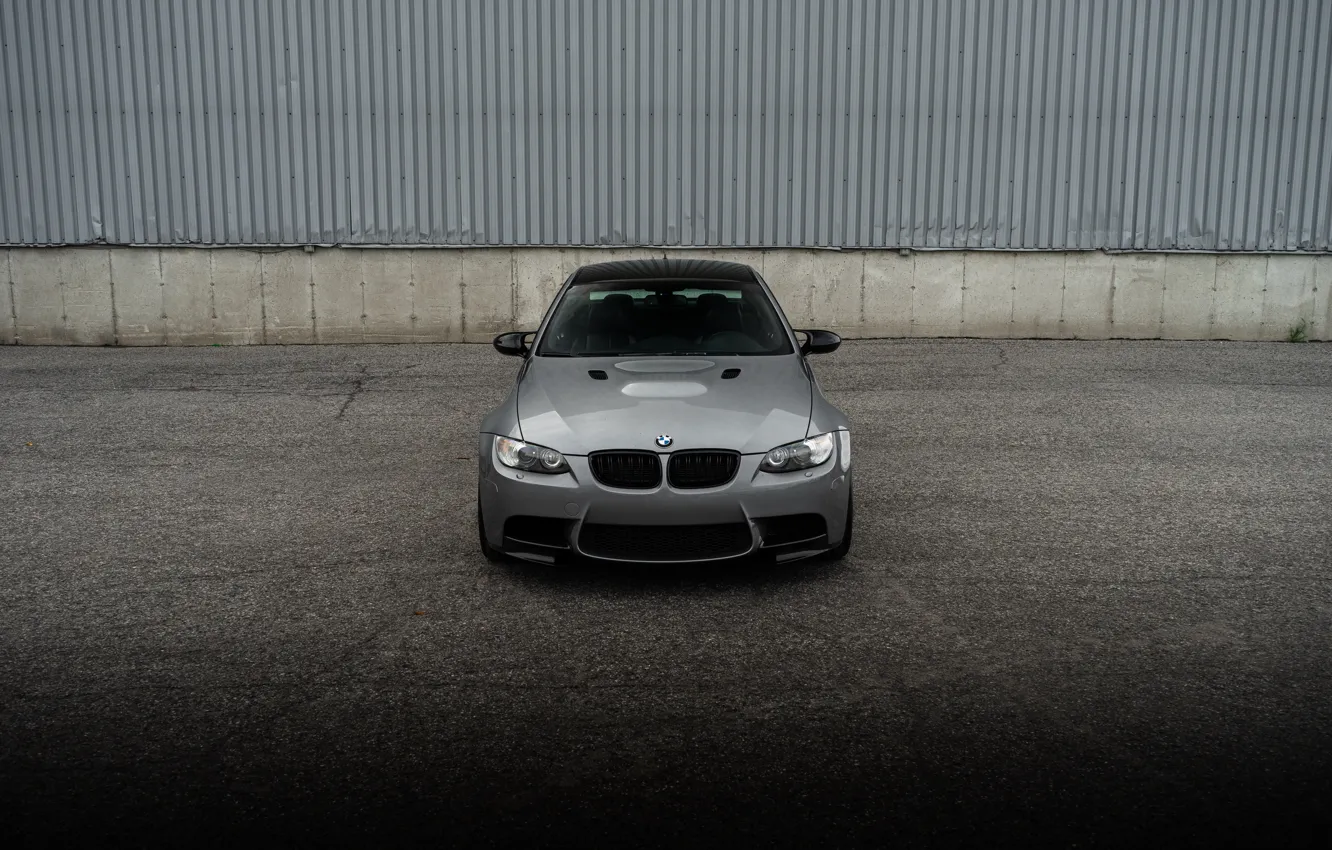 Photo wallpaper BMW, Wall, Front, E92, Face, Silver, Sight