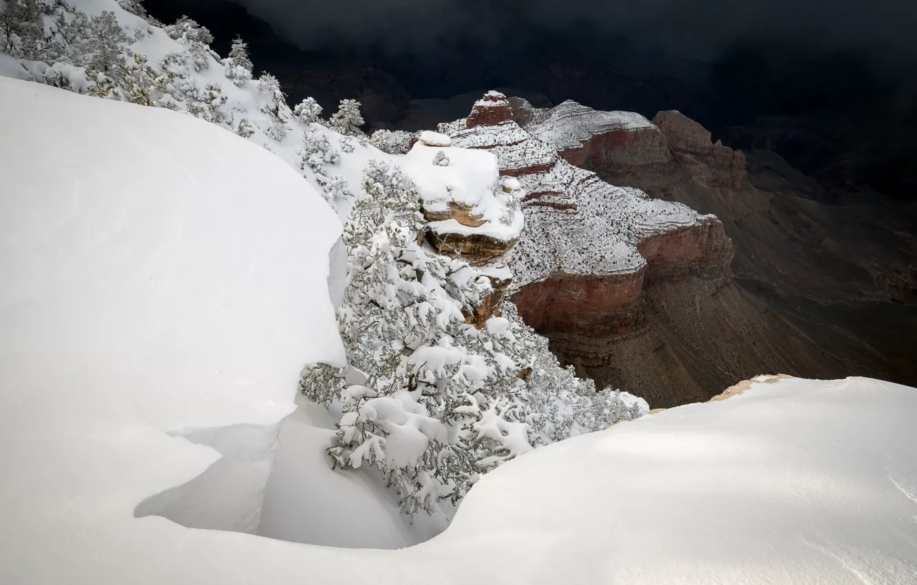 Photo wallpaper winter, snow, mountains
