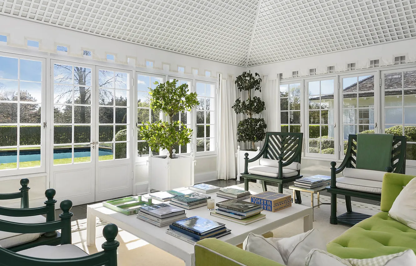 Photo wallpaper design, style, plant, interior, chair, pool, sofa, living room