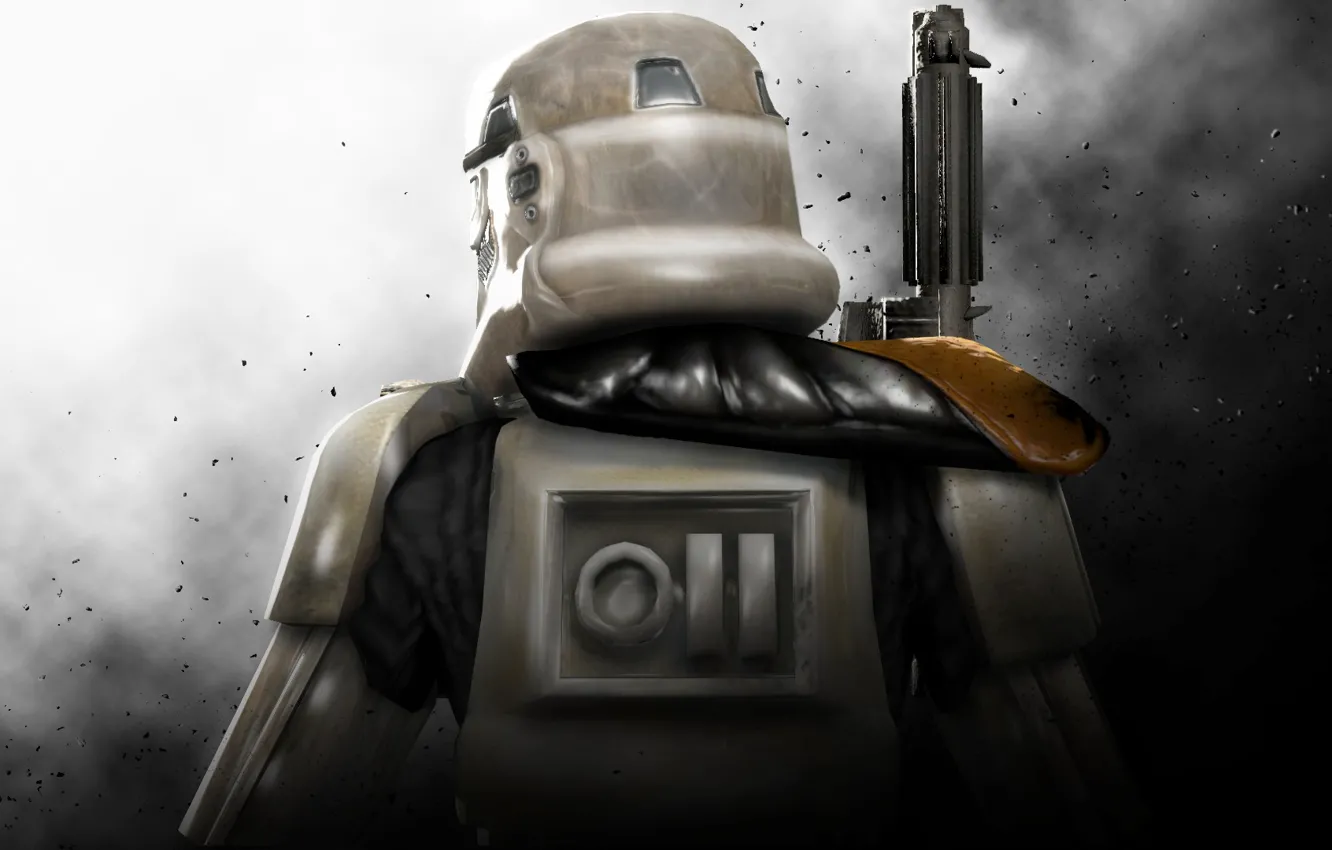 Photo wallpaper Star Wars, art, attack, art, Stormtrooper