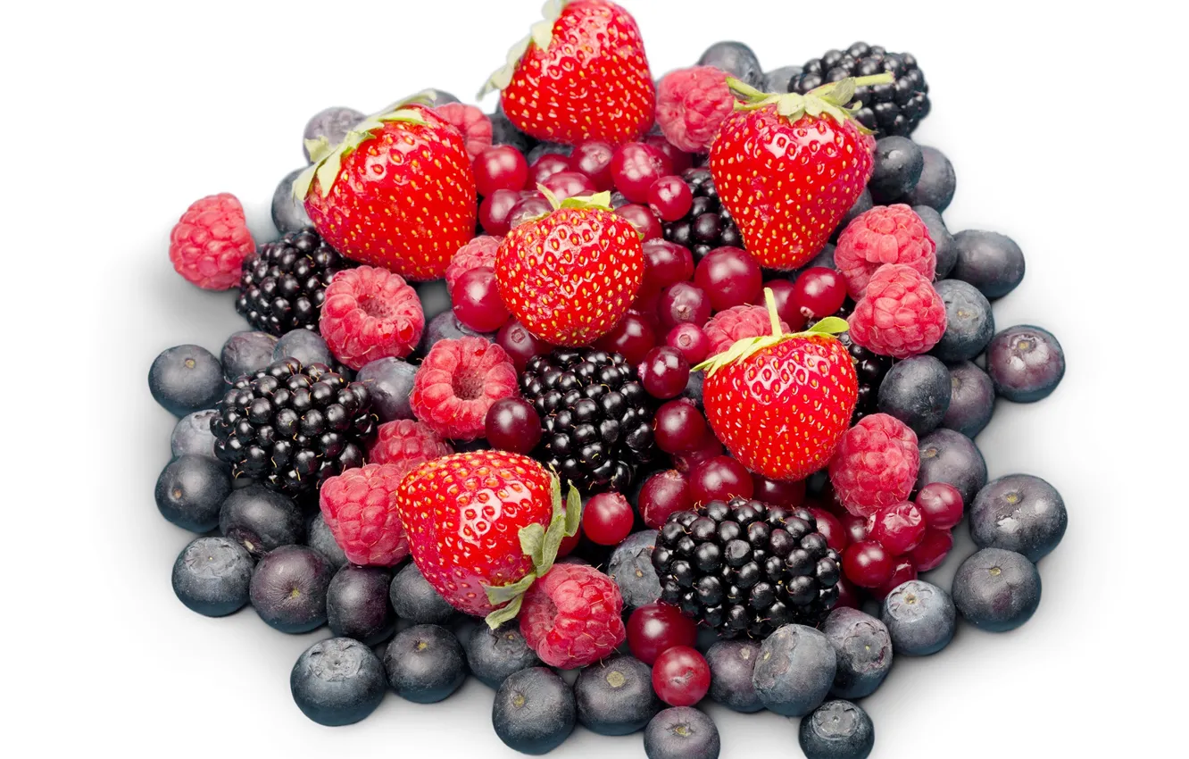 Photo wallpaper berries, raspberry, blueberries, strawberry, BlackBerry