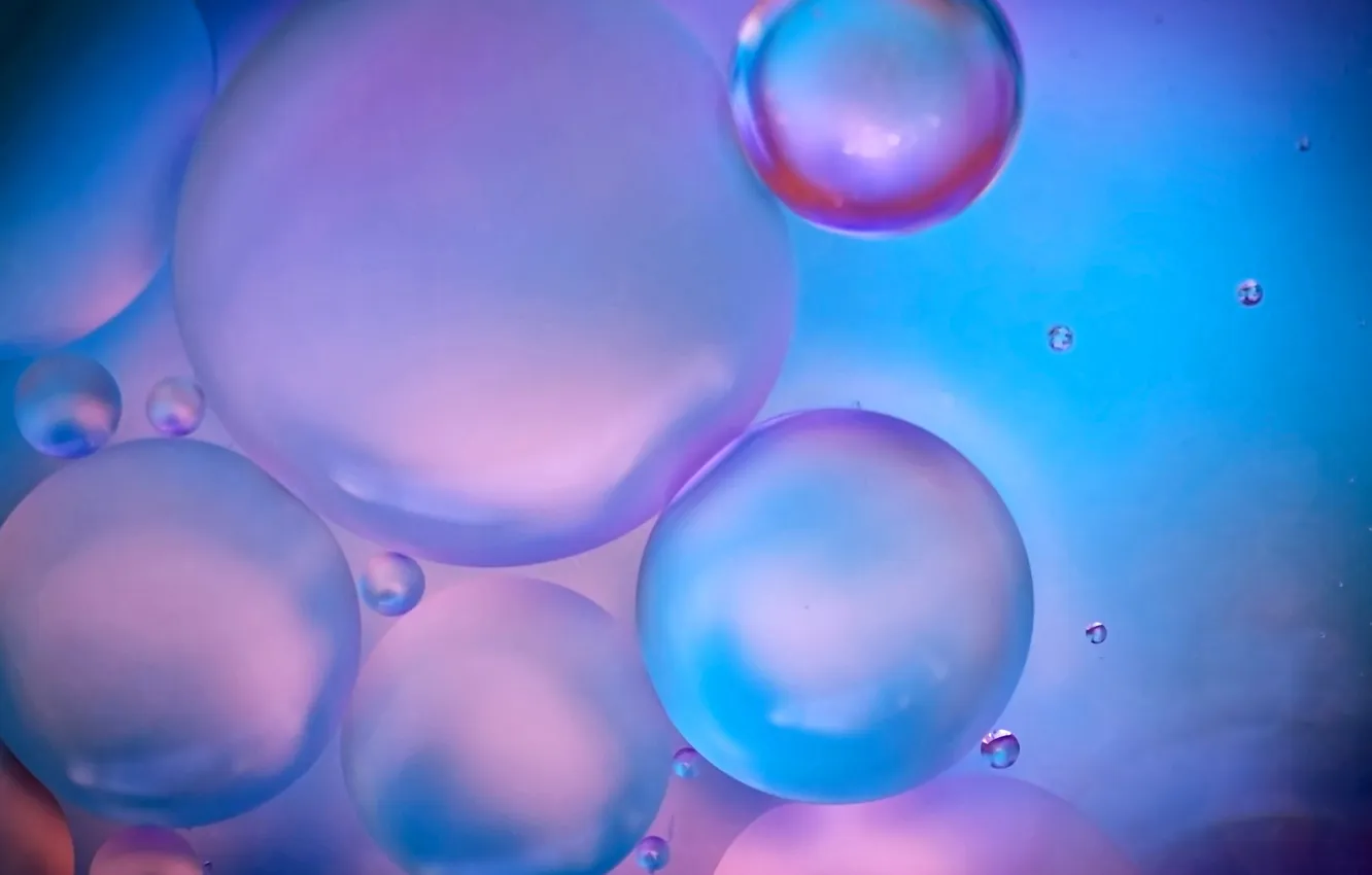 Photo wallpaper water, circles, bubbles, abstraction, color, oil, the air