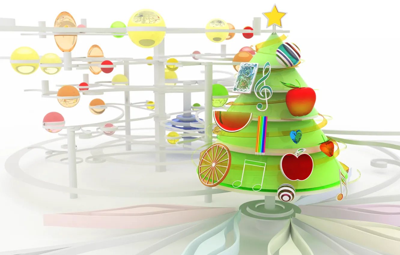 Photo wallpaper toys, new year, chromatic xmas