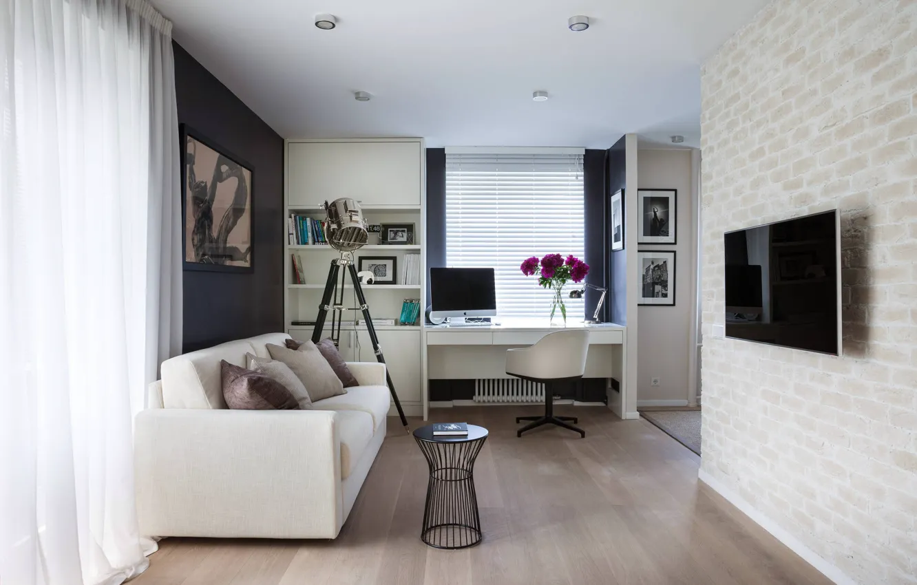 Photo wallpaper design, interior, living room