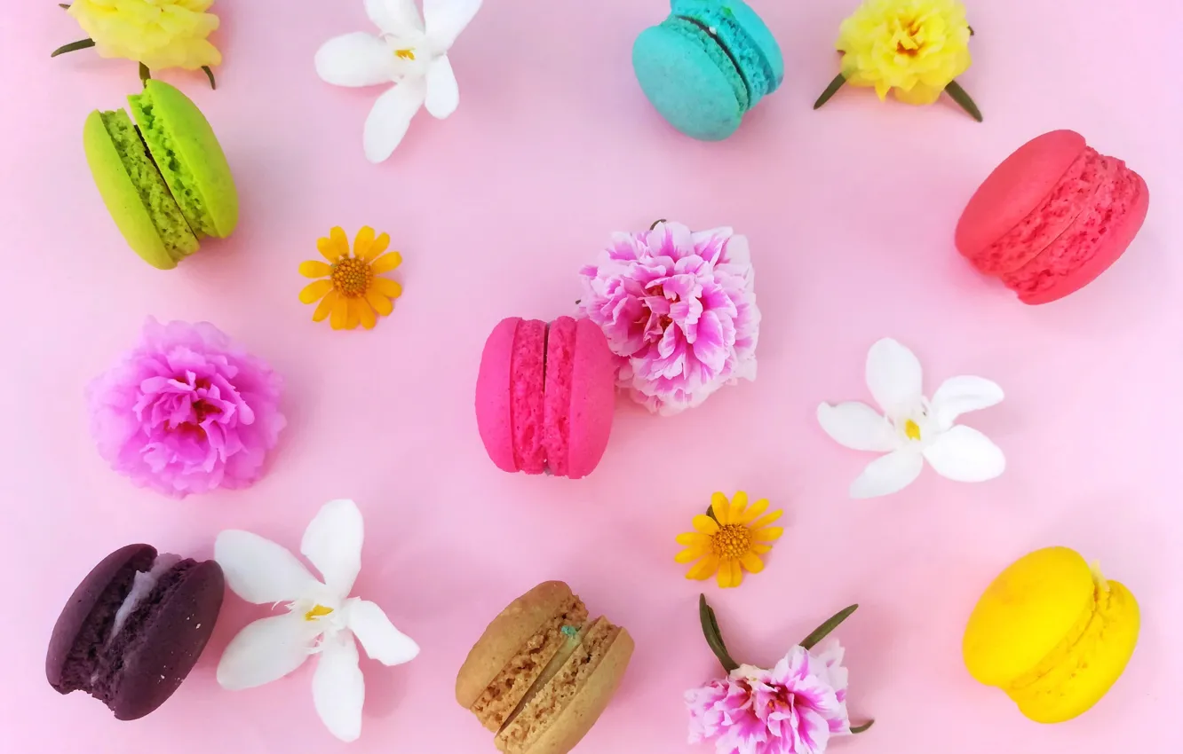 Photo wallpaper pasta, cake, flowers, clove