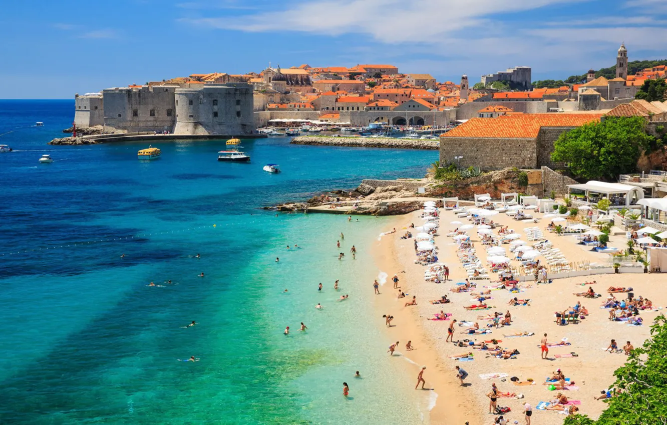 Photo wallpaper sea, Croatia, Dubrovnik, Jadran, Banje beach