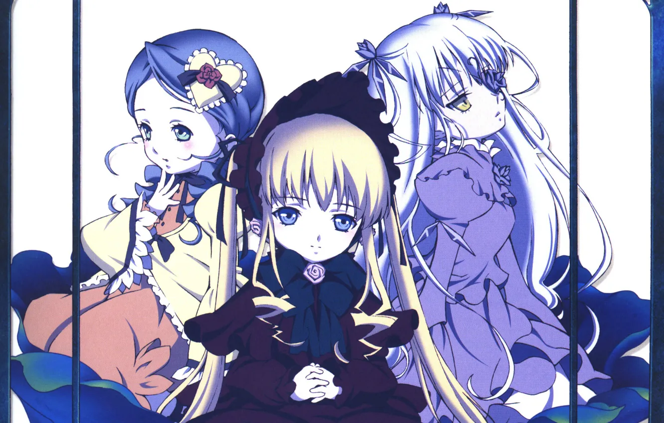 Photo wallpaper doll, rozen maiden, three, shinku, kirakishou, Kapor, kanaria