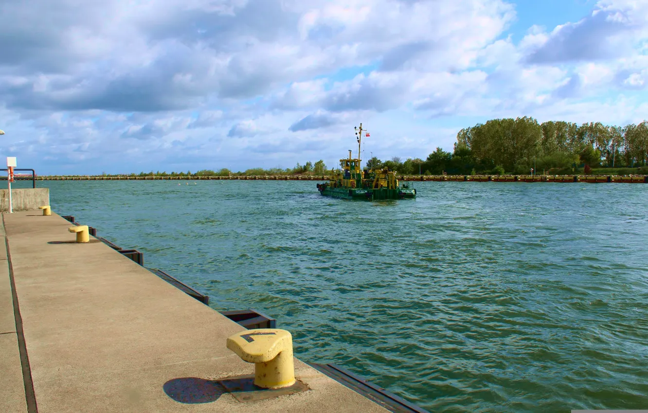 Photo wallpaper sea, water, ship