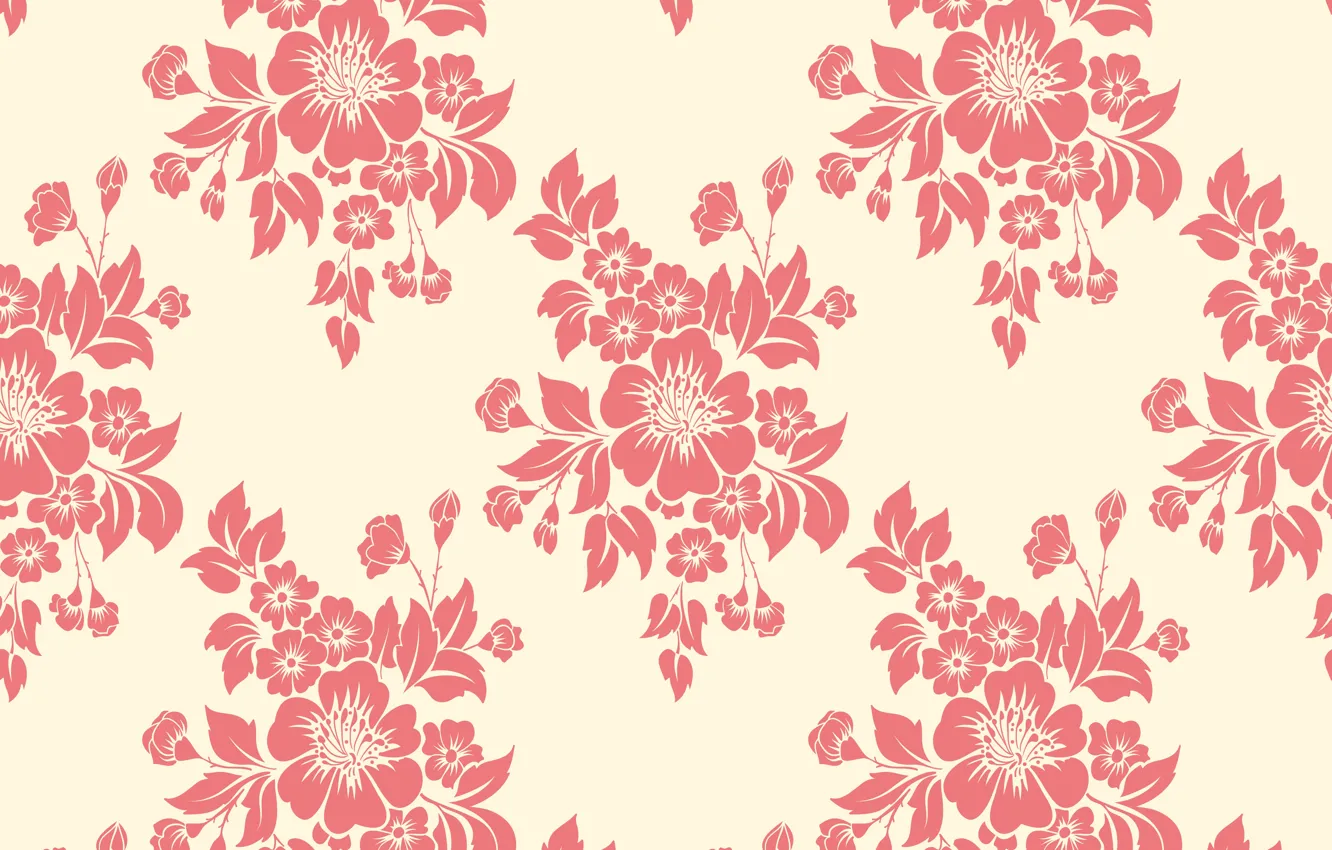 Photo wallpaper flowers, texture, background, pattern, seamless