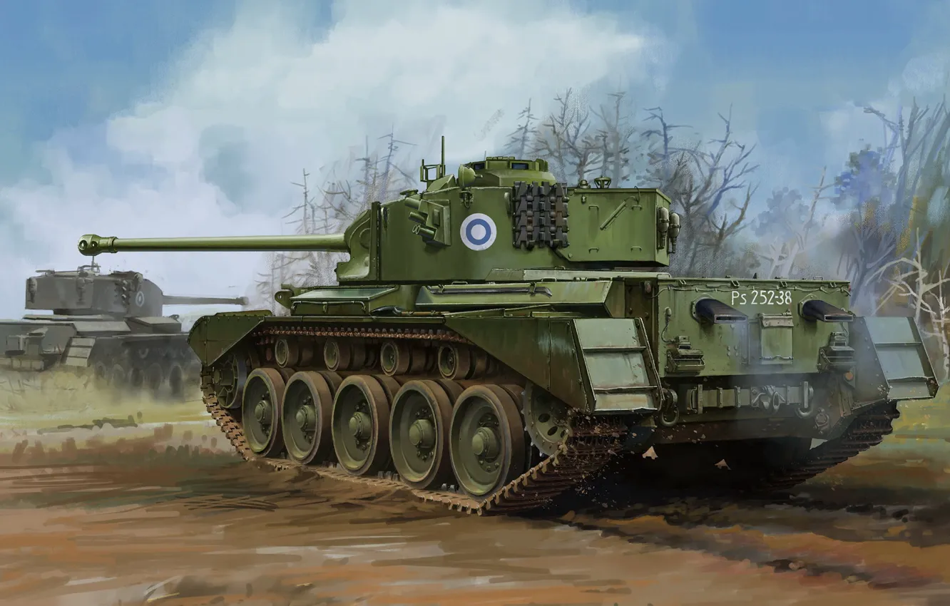 Photo wallpaper Finland, average, cruiser tank, A-34 Comet Mk.1B British Cruiser Tank, Finnish army, Comet I