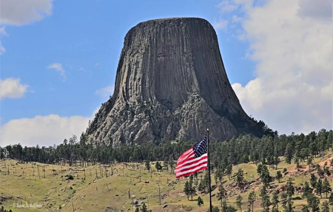 Photo wallpaper Wyoming, Devils Tower, National Monument, Black Hills