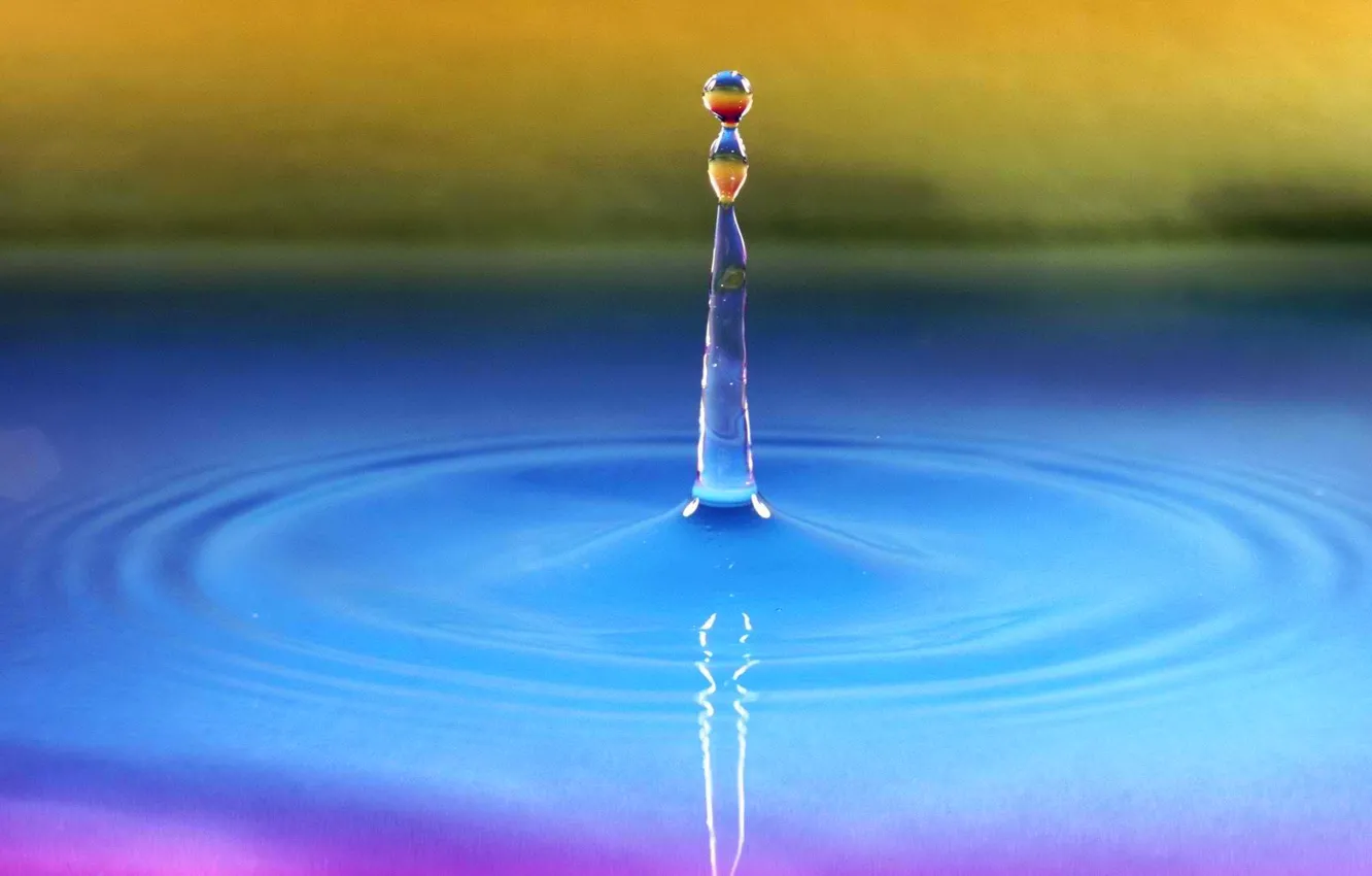 Photo wallpaper water, light, color, drop, splash