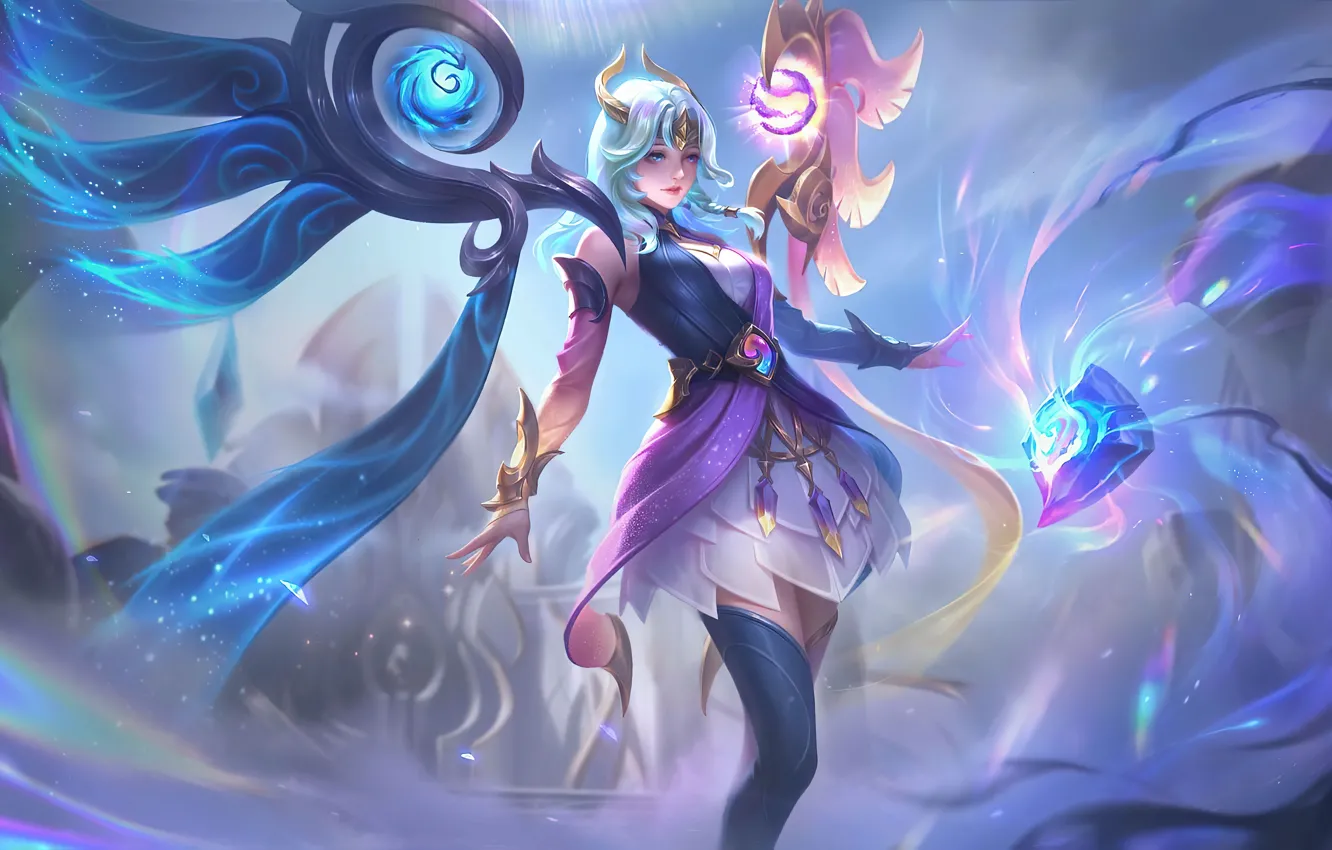 Photo wallpaper girl, magic, fantasy, Mobile Legends: Bang Bang!, Lunox