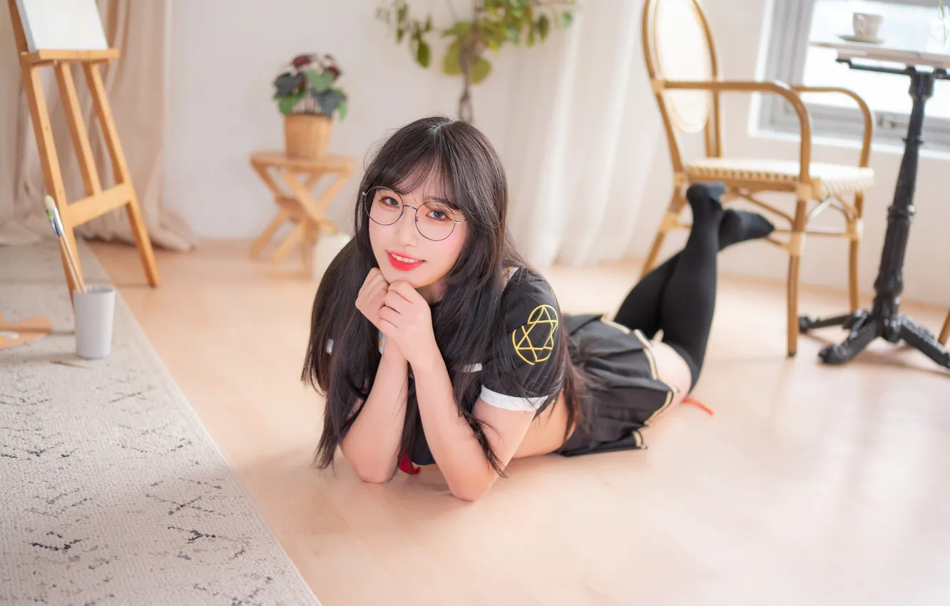 Photo wallpaper model, women, cosplay, asian, Schoolgirl, Sailor Uniform, women indoors, CreamSoda