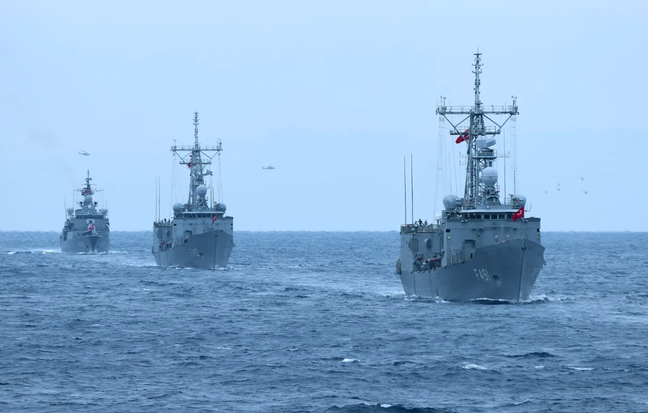 Photo wallpaper ship, exercises, Turkish Navy, 2024