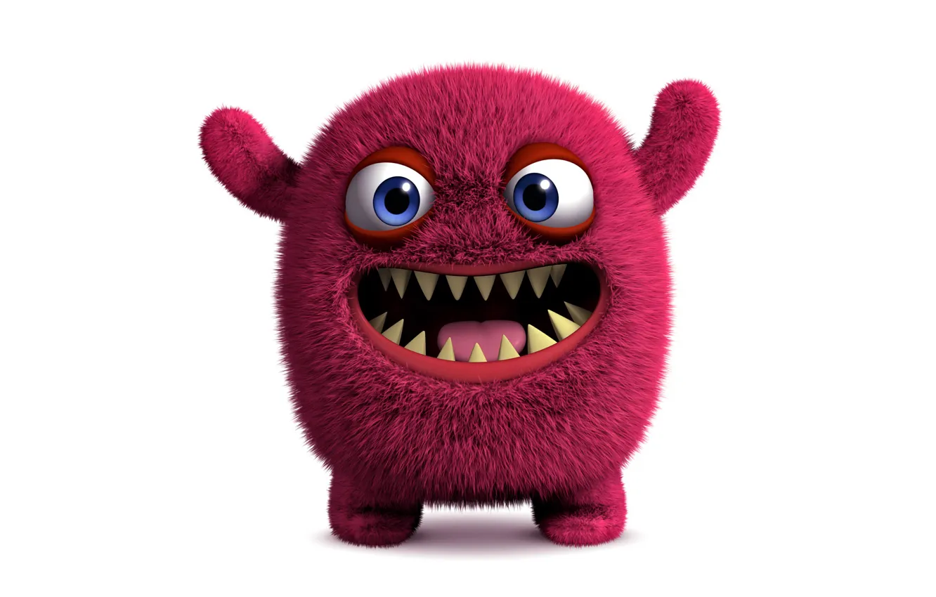 Photo wallpaper monster, face, funny, cute, fluffy