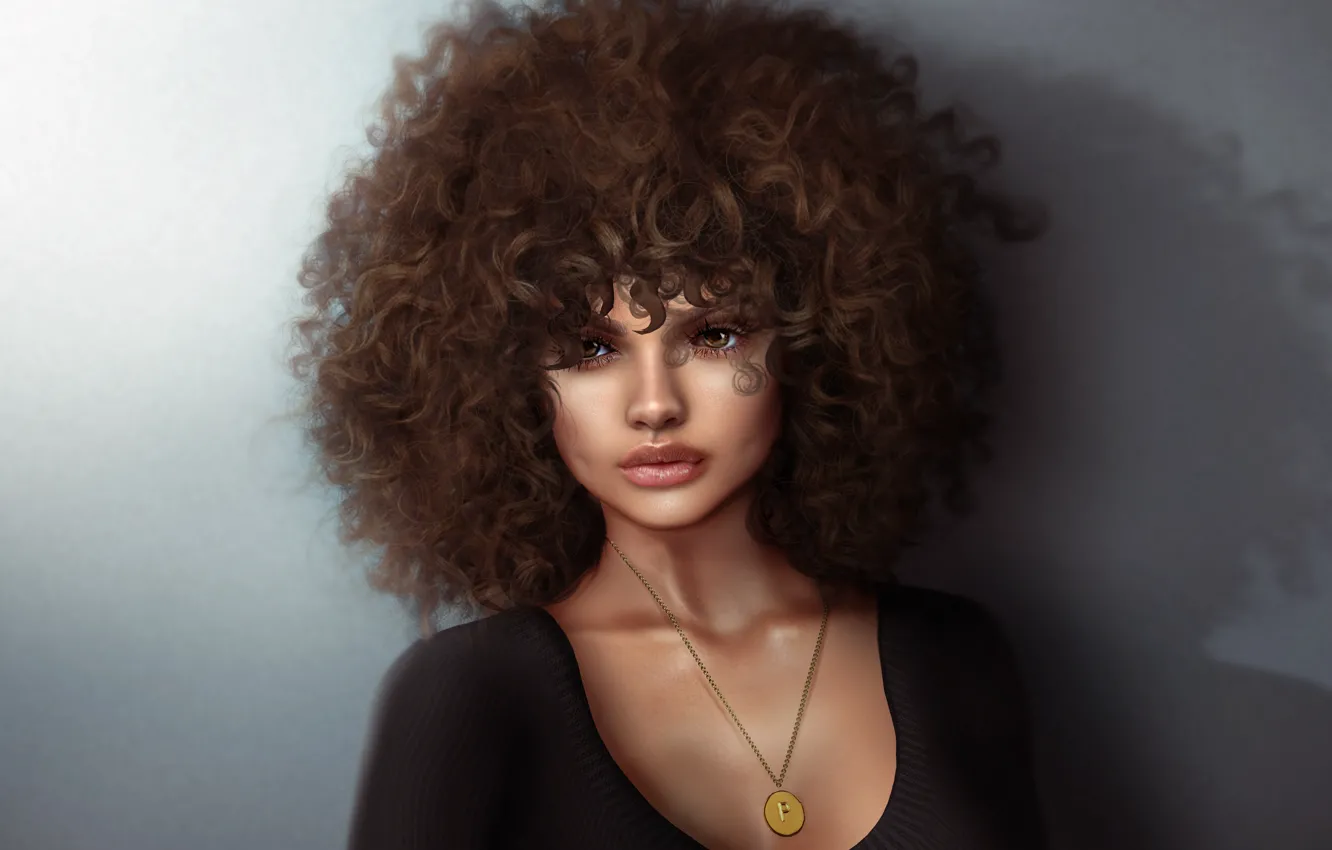 Photo wallpaper eyes, look, girl, face, lips, cutie