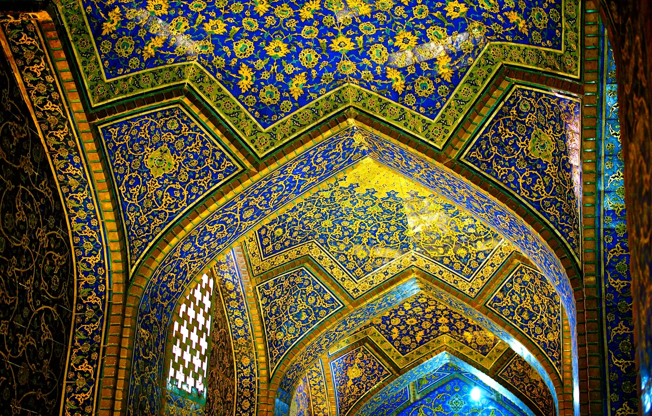 Photo wallpaper pattern, paint, architecture, Iran, Isfahan, Imam