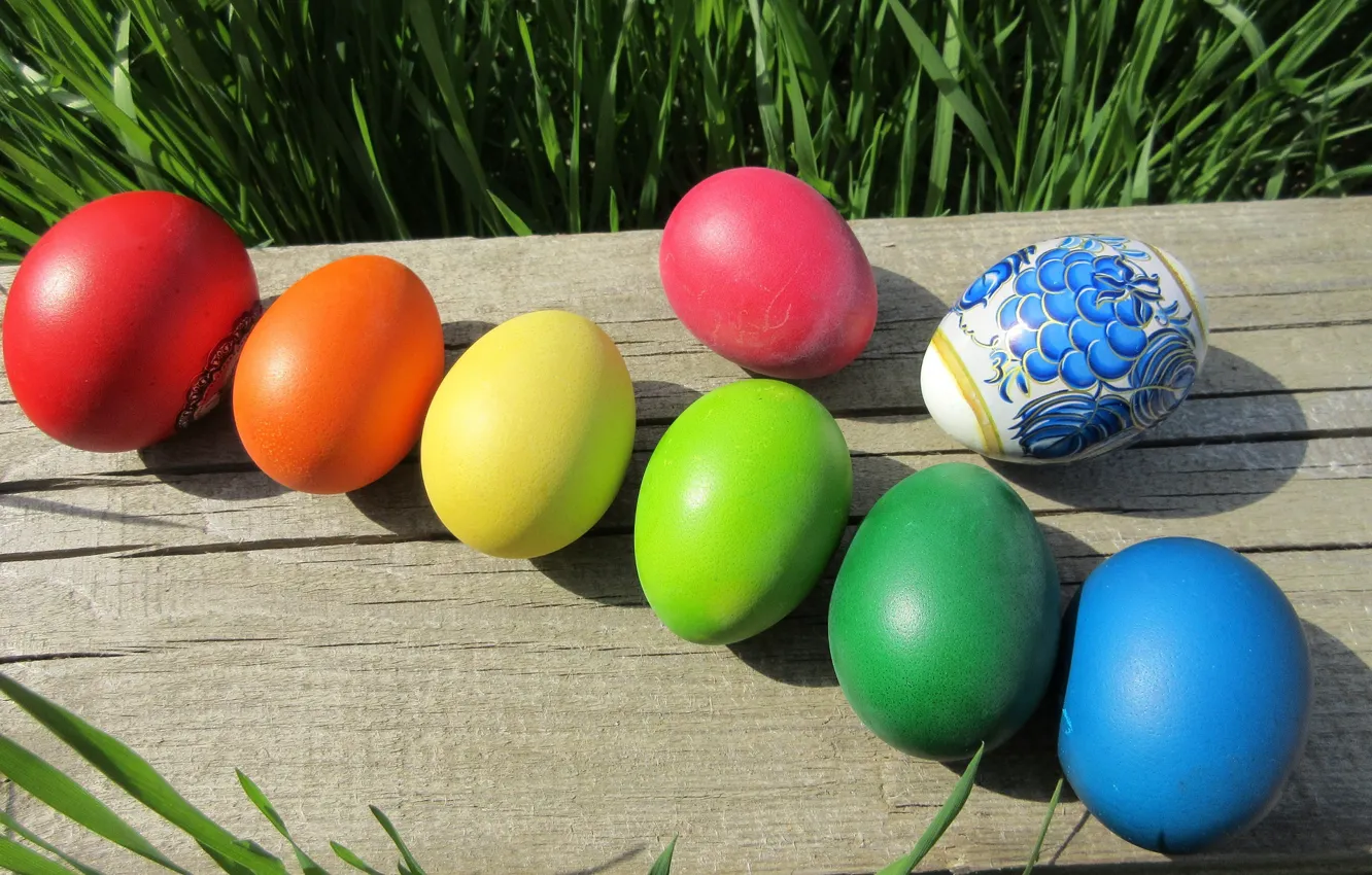 Photo wallpaper eggs, Easter, timber, Mamala ©