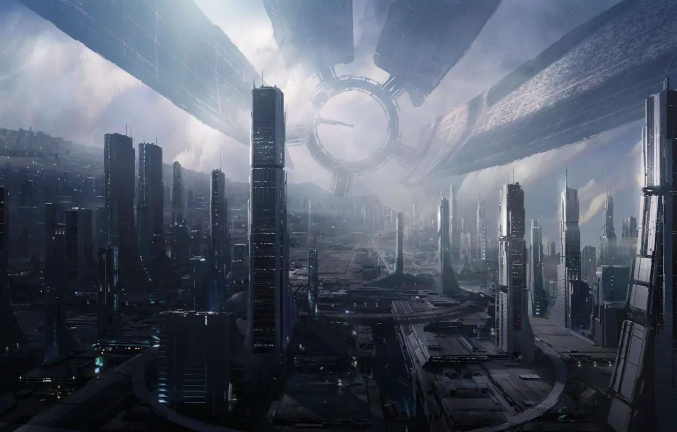 Photo wallpaper space, station, Mass Effect 2, The citadel