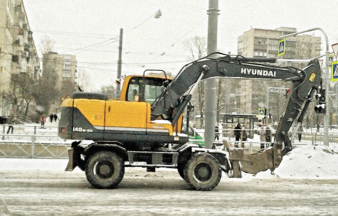 Photo wallpaper excavator, machinery, working equipment