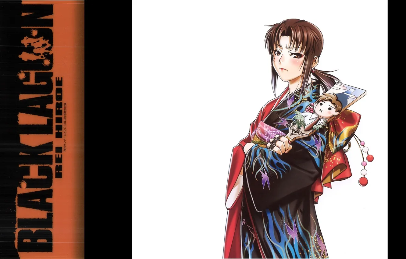 Photo wallpaper Black Lagoon, kimono, priestess, evil eye, clapper, Pirates of the Black lagoon, Rokuro Okajima, by …